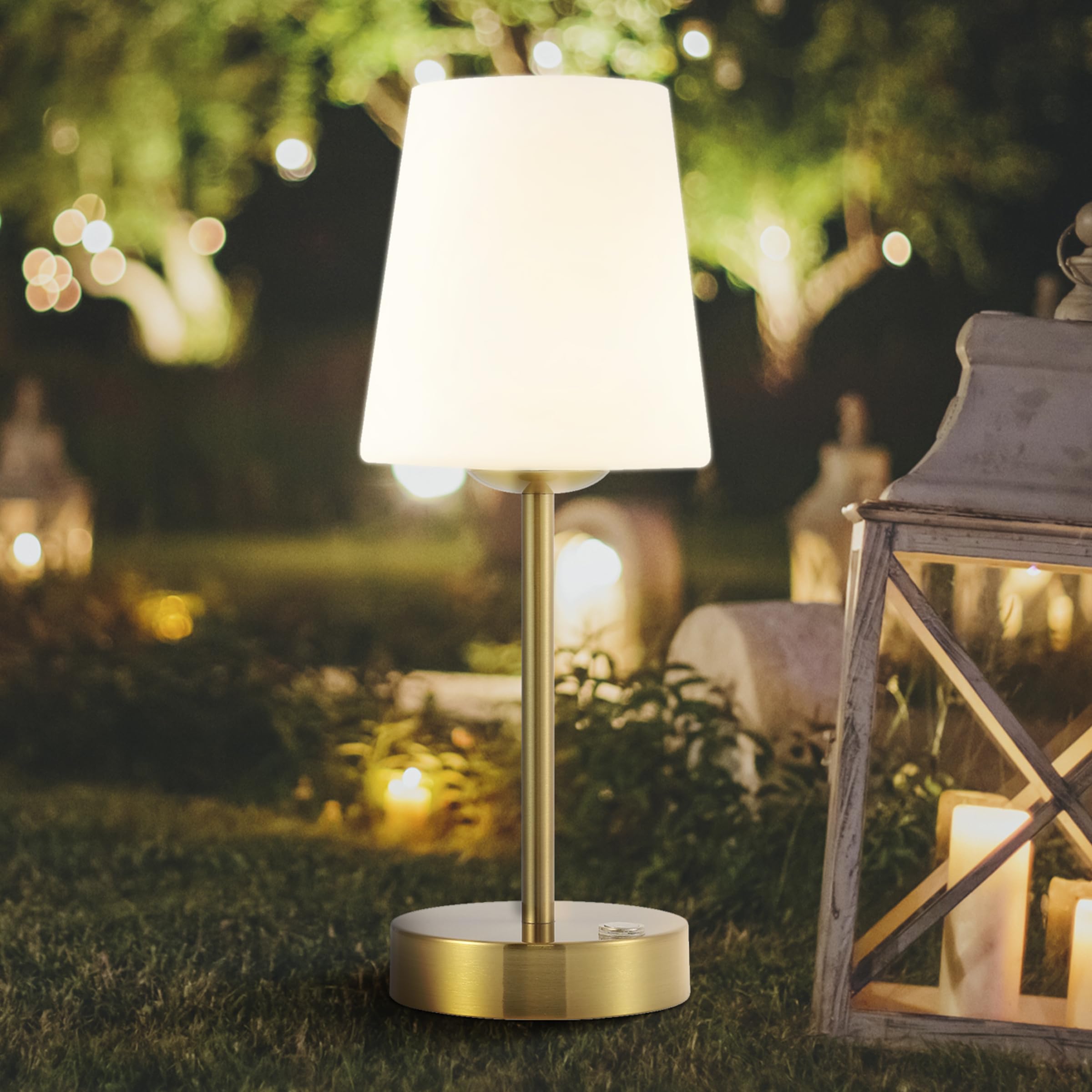 Jonathan Y Jyl7110C Carson 12.75" Modern Minimalist Iron Rechargeable Integrated Led Table Lamp Contemporary Bedside Desk Nightstand Lamp For Bedroom Living Room Office, Brass Gold/White