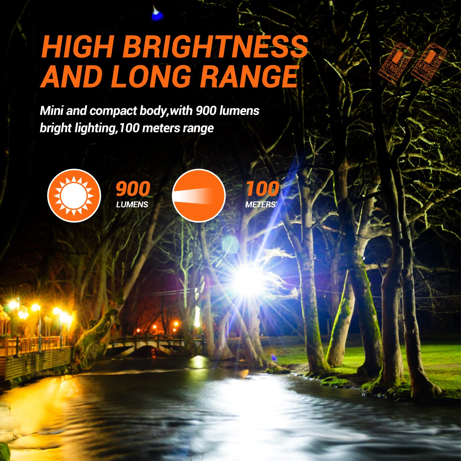 Fzh Edc Small Flashlight Powerful With 365Nm Uv Black Light (2Pc) - Super Bright 900 Lm Usb C Rechargeable Led Mini Keychain Flash Light With Cob Side Light, Magnet -11 Modes, Ipx65 Pocket Torch