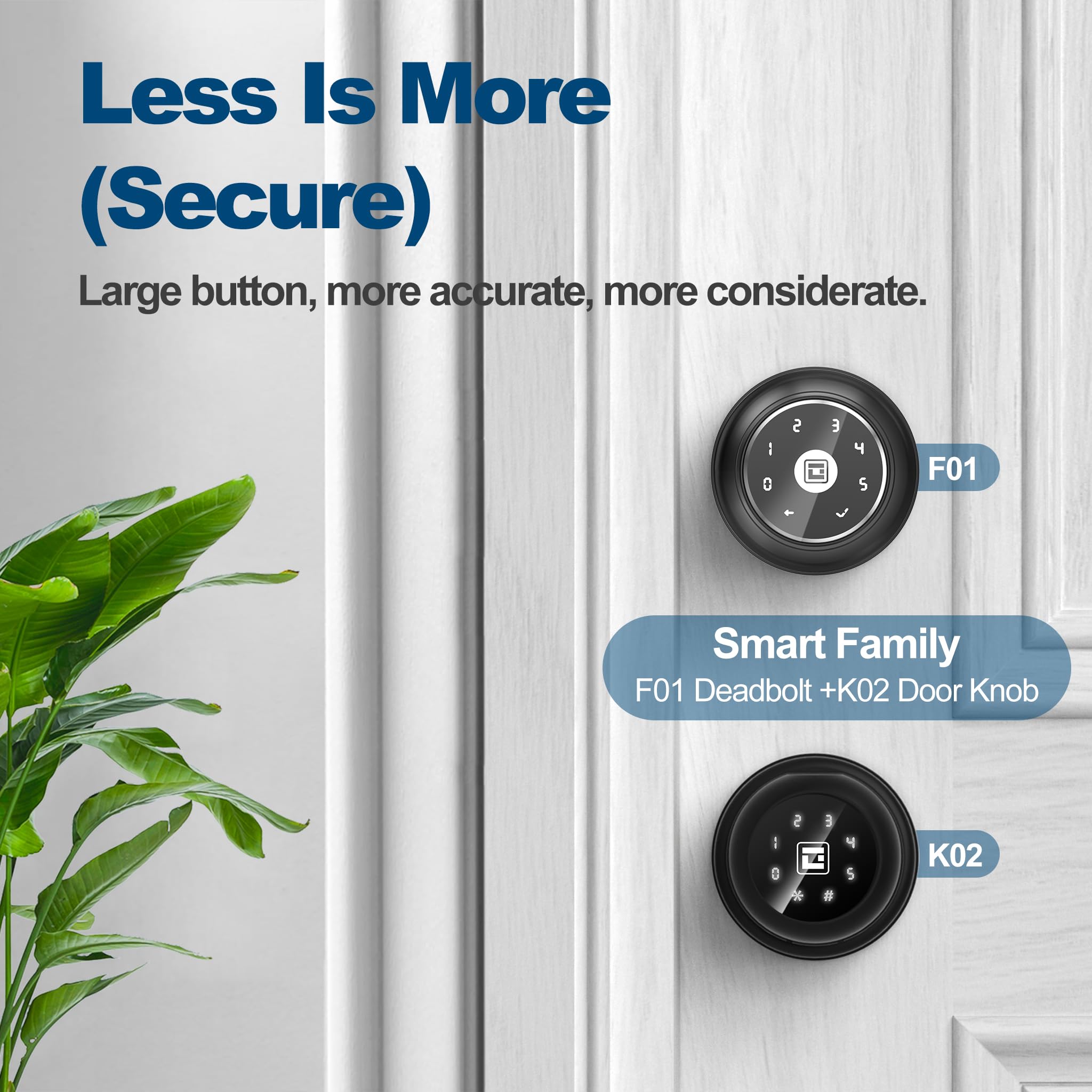 Geektale Keyless Entry Door Lock, Electronic Keypad Deadbolt Smart Lock With App Control, Smart Deadbolt Lock For Front Door
