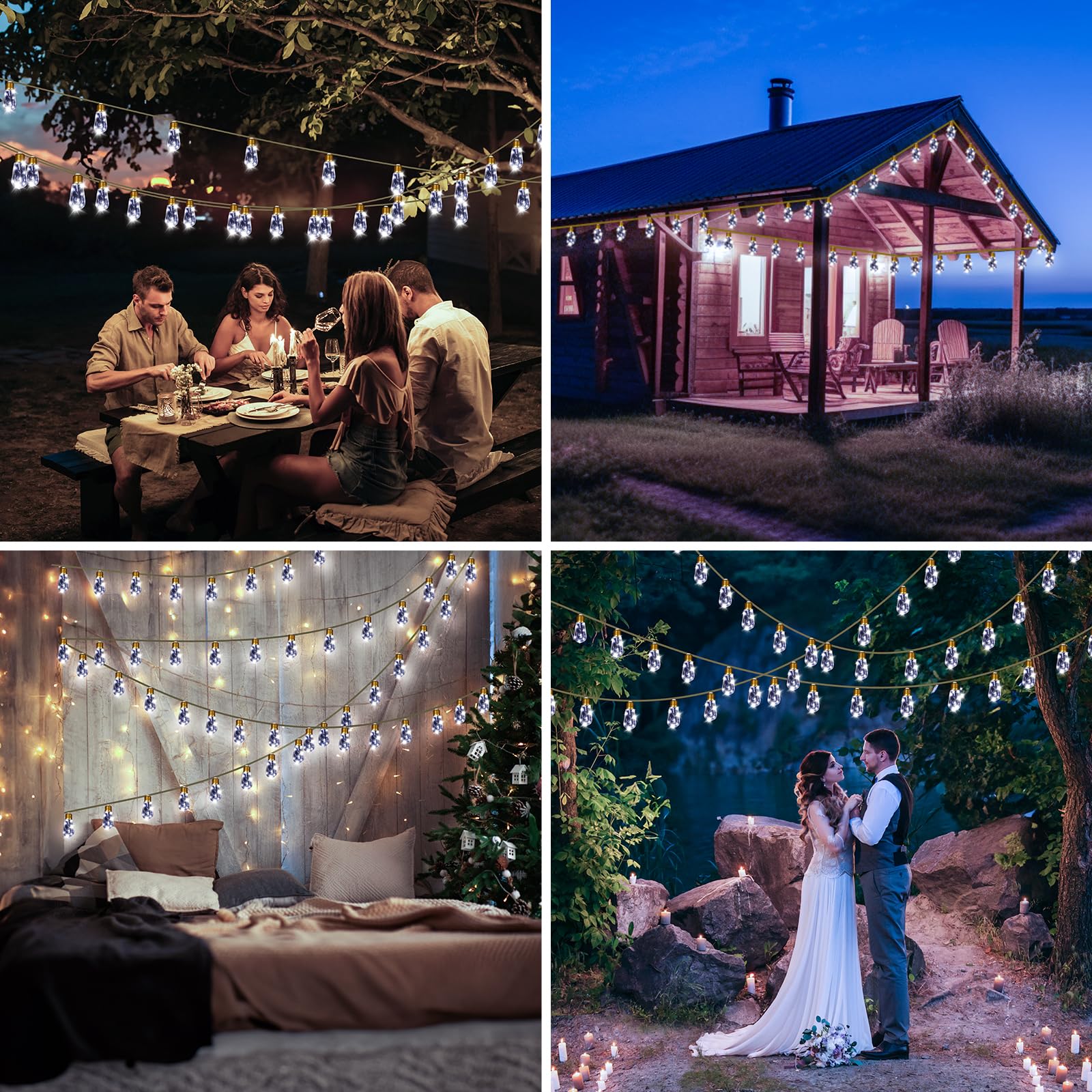 Muyun Solar Outdoor String Lights 24Ft Vintage Hemp Rope Solar Lights With 20 Shatterproof Bulbs,Solar Powered Patio String Lights With 8 Modes And Memory Function For Fence Garden Balcony Camping Bistro