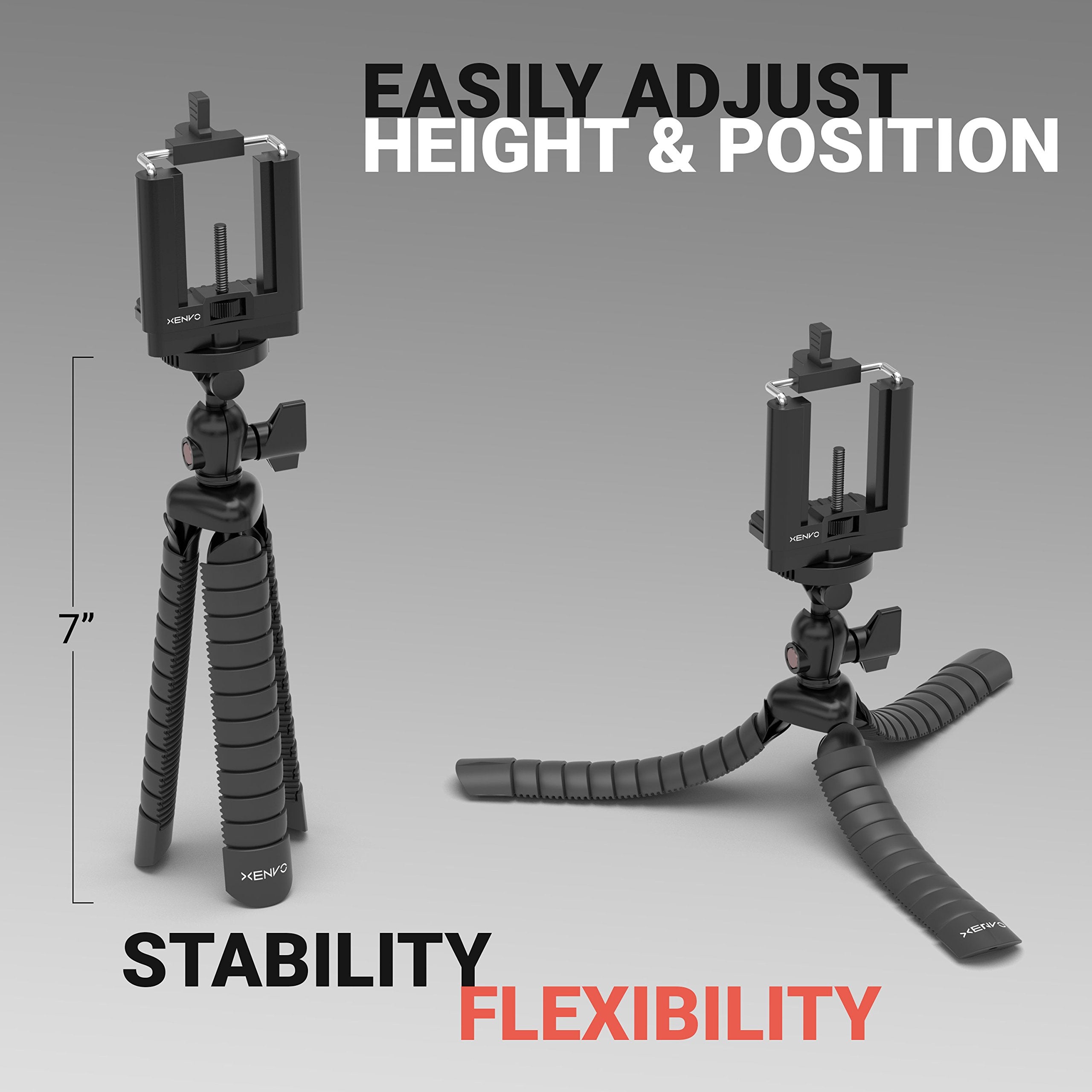 Xenvo Lobsterpod Tripod - Flexible Cell Phone Tripod Stand With Universal Phone Mount Adapter, Compatible With Iphone, Android, Samsung, Google Pixel And Any Smartphone