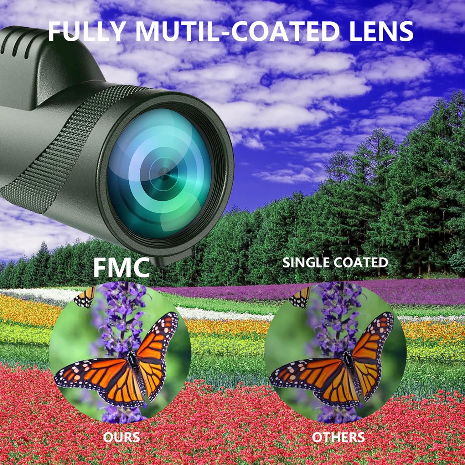 Physiophyx Monocular-Telescope 80X100 High Powered Monoculars High Definition For Adults High Powered With Smartphone Adapter Telescope Hunting Wildlife Bird Watching Travel Camping Hiking