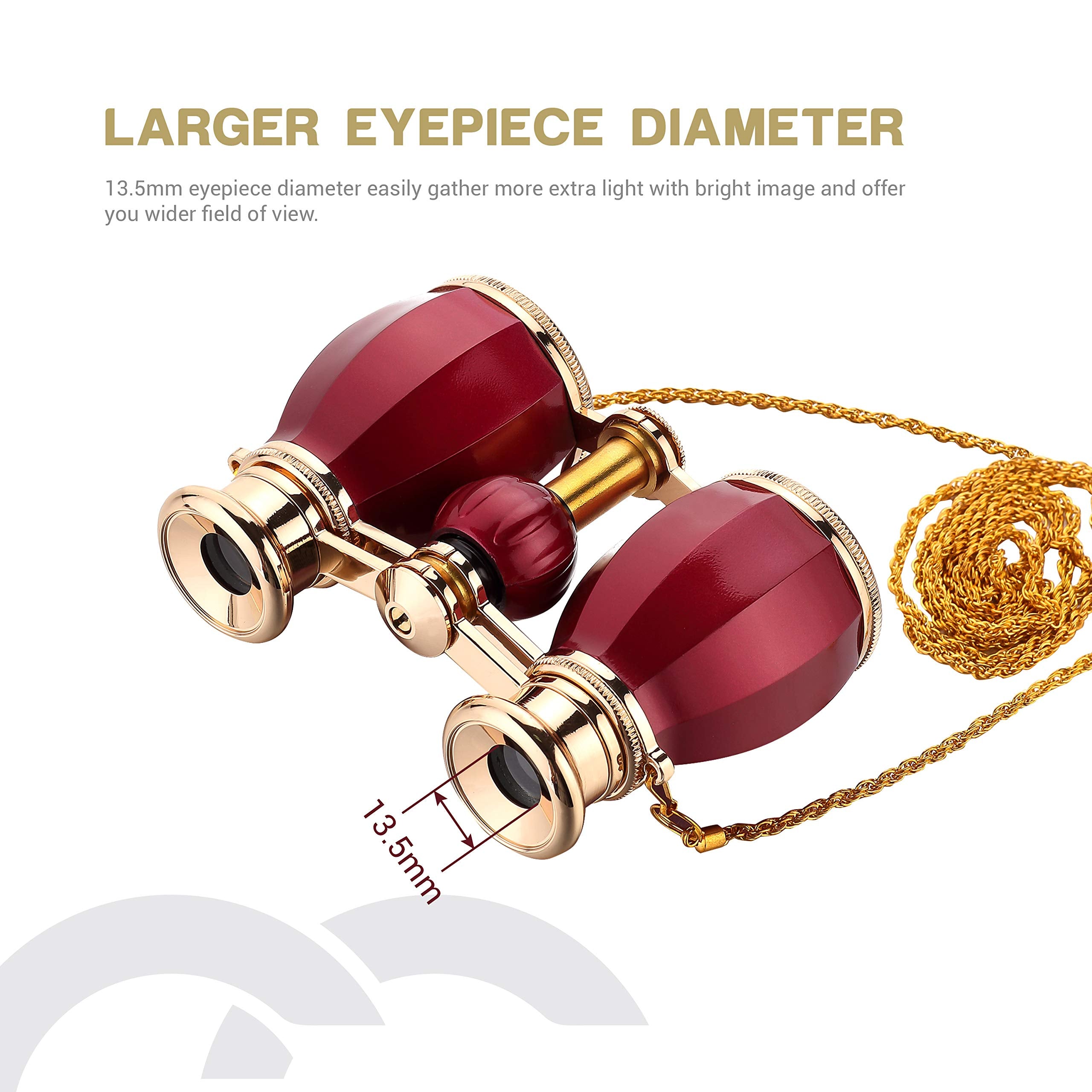 Esslnb Opera Glasses - 4X30Mm Compact Binoculars For Women & Adults - Theater & Concerts - Antique Design With Case & Removable Chain