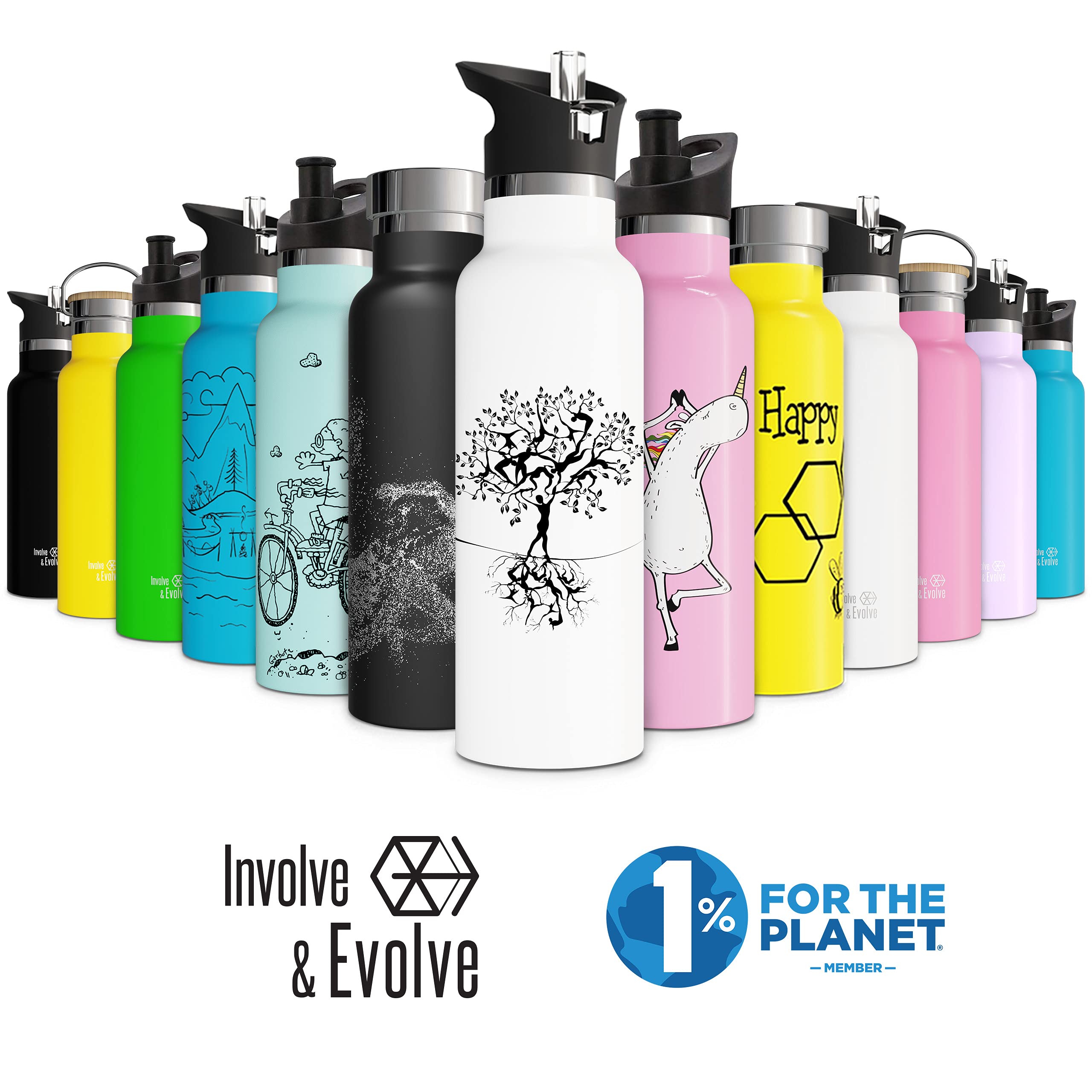 Kids Water Bottle Easy-Sip Straw Lid Leak-Proof Insulated Stainless Steel Thermos Perfect