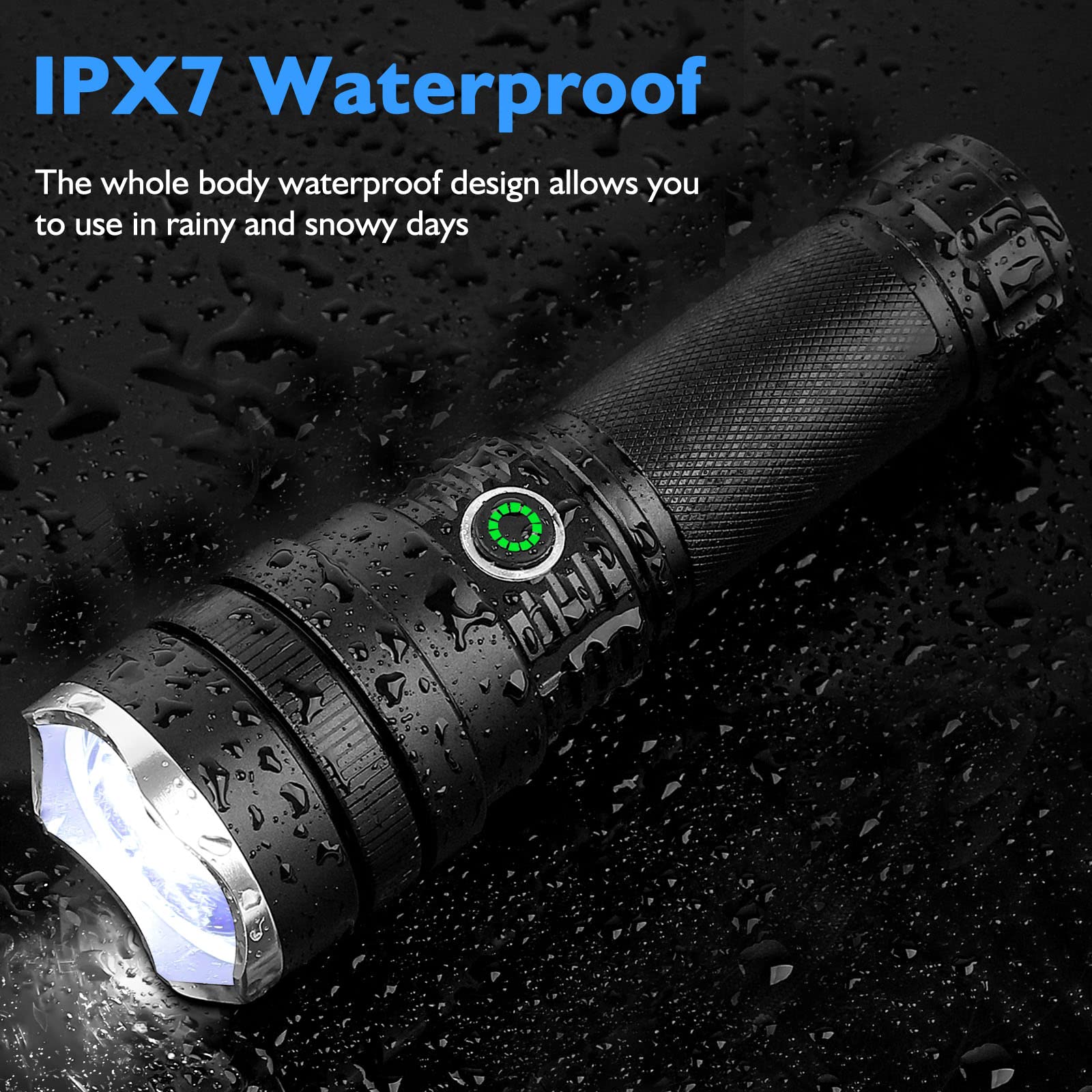 Bengmxj Rechargeable Flashlight High Lumens, 900000 Lumens Tactical Flashlights, Super Bright Led Flashlight With Zoomable, 5 Modes, Waterproof Flashlights For Camping, Hiking, Emergencies, Home