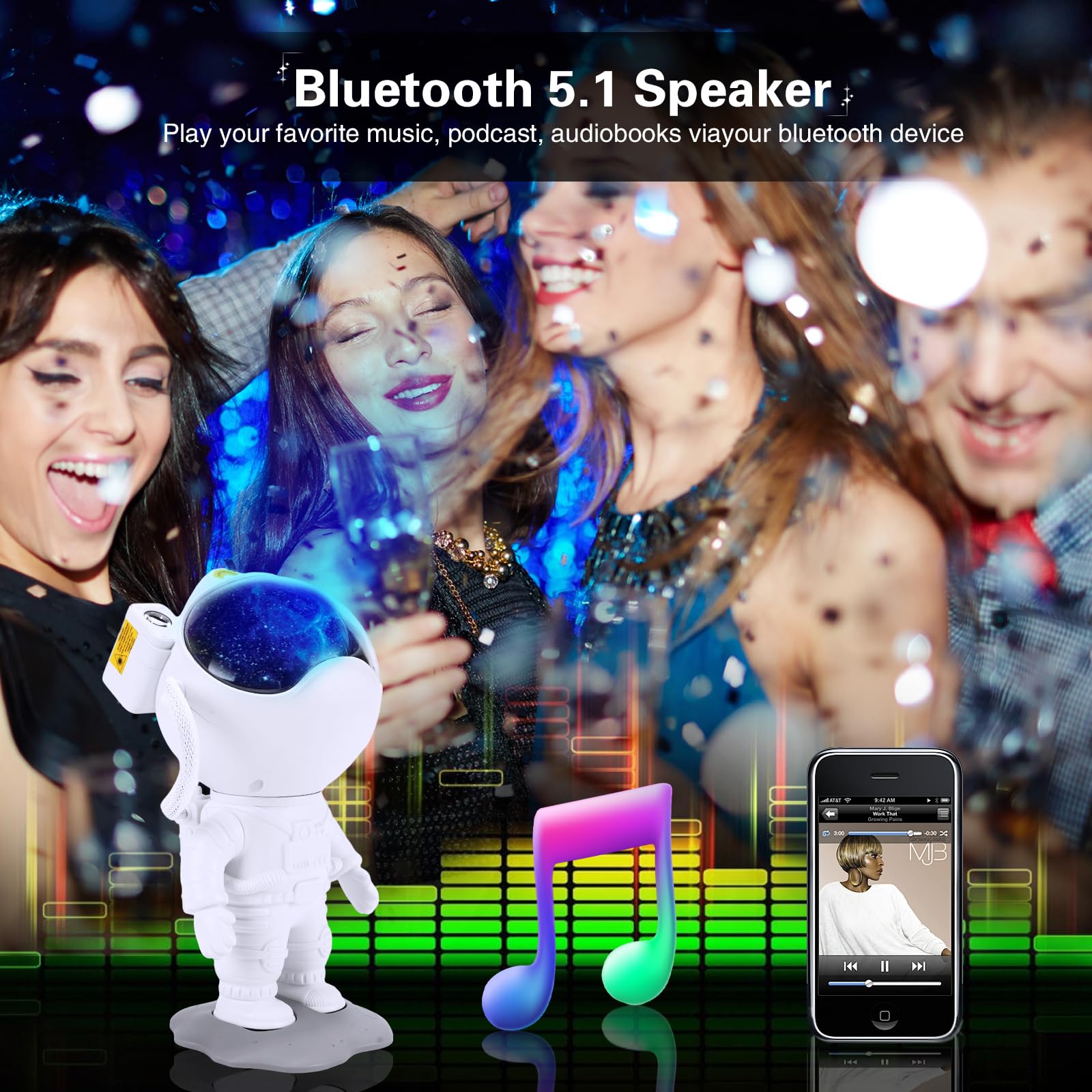 Fukojey Astronaut Light Projector - Astronaut Starry Nebula Ceiling Led Lamp With Timer And Remote,  For Kids Adults For Bedroom, Christmas, Birthdays, Valentine'S Day Etc.