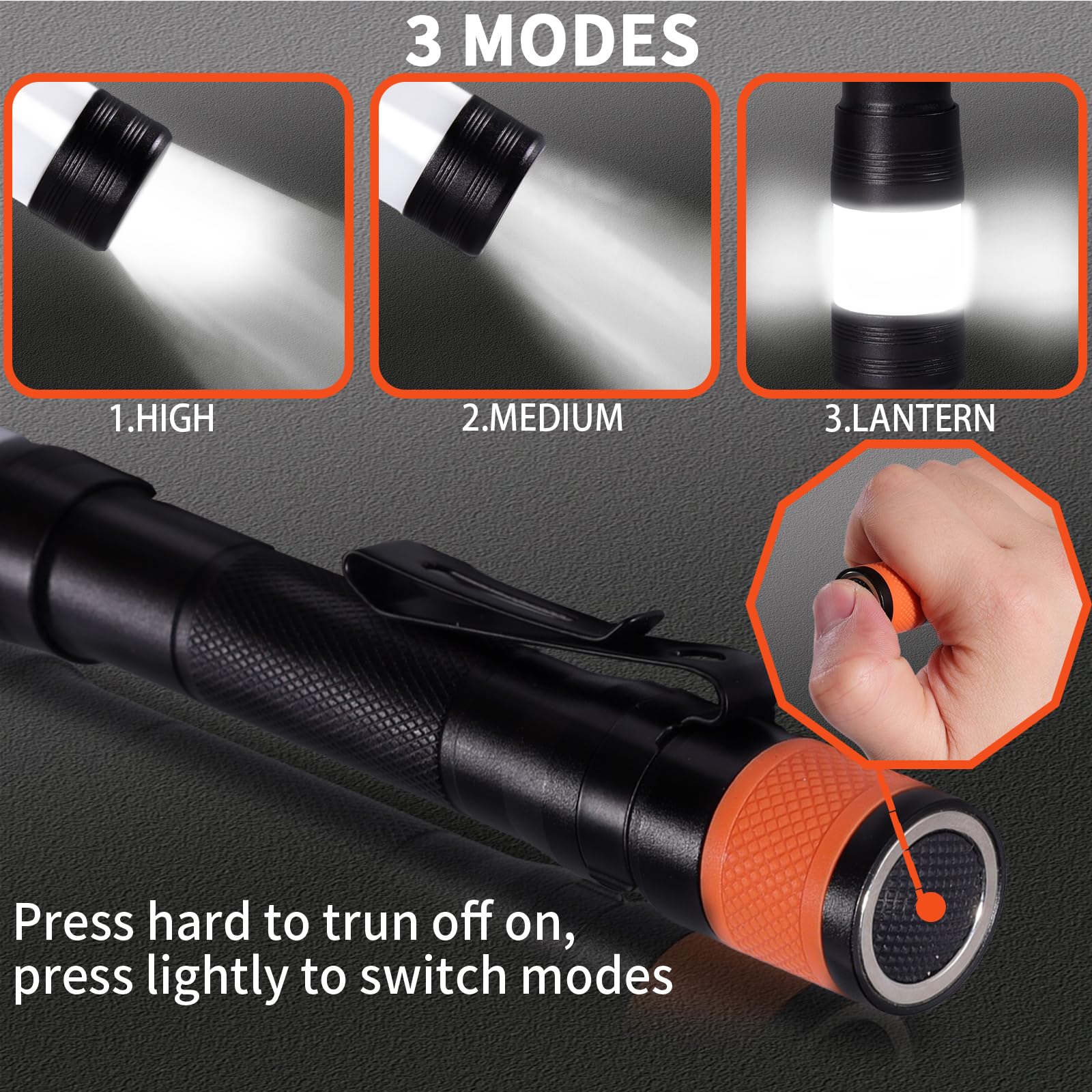 Kunhe Probe Led 250 Lumens Pen Flashlight High Lumens With Aa2 Alkaline Batteries(Included) And Magnetic Base For Inspection Repair Engineer  For Husband Dad