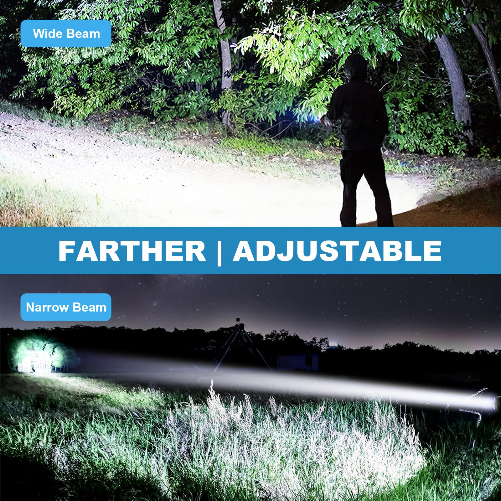 Befamali Rechargeable Led Flashlights High Lumen: 990,000 Lumens Super Bright Tactical Flashlight With 3 Modes & Ipx7 Waterproof, Handheld Powerful Flash Light For Home Camping(2 Packs)