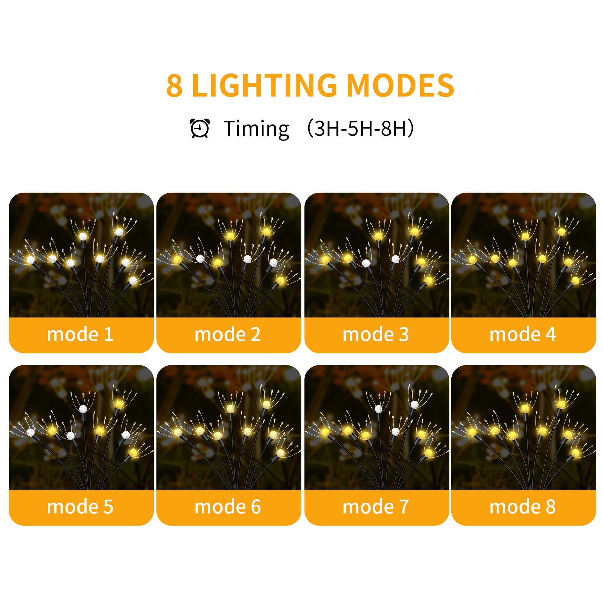 Glarepo Solar Garden Lights, [Innovative  Design] Big Solar Panel With 4 Pack 256 Leds Solar Firefly Swaying Lights, Solar Lights Outdoor Waterproof For Yard For Patio Pathway Landscape Decorative