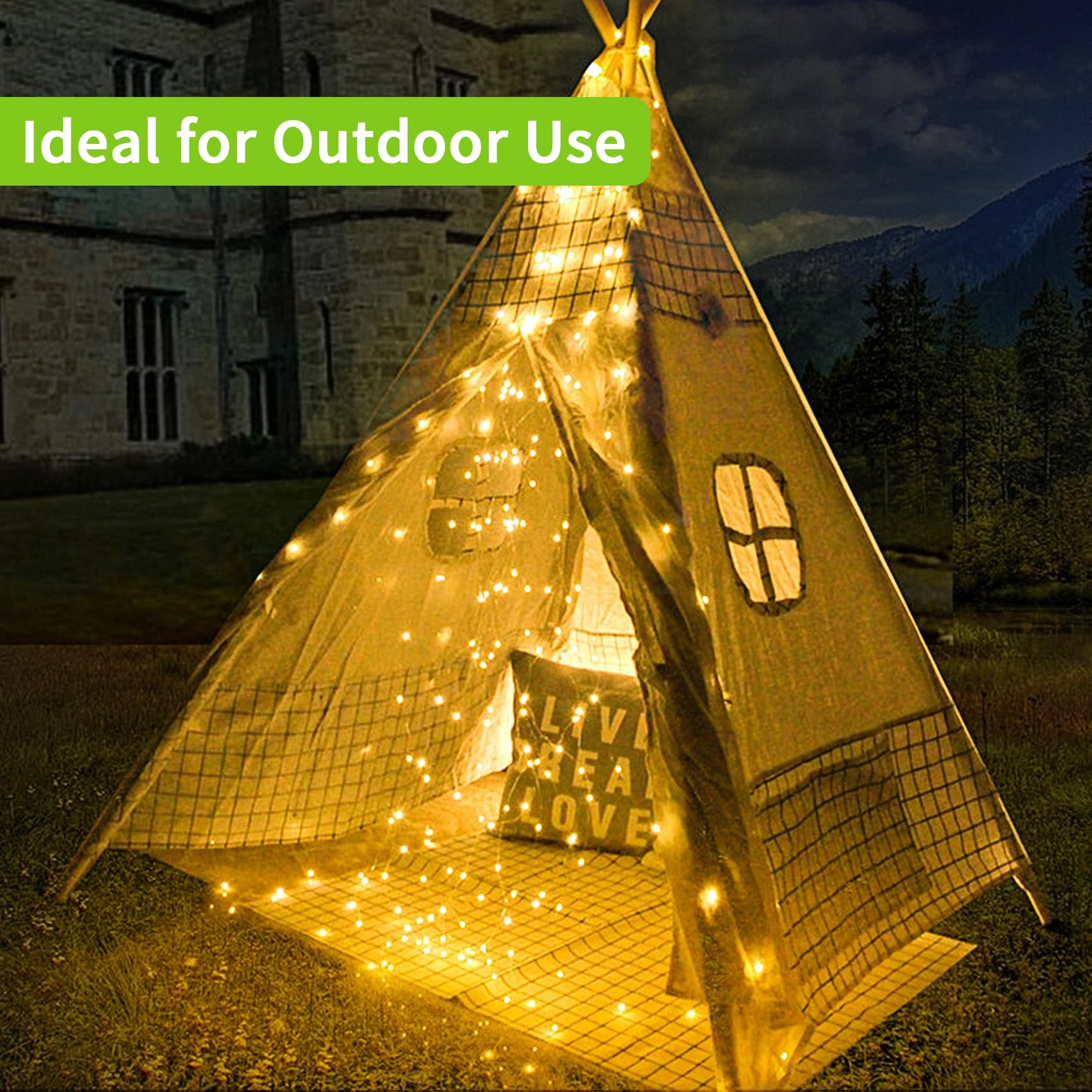 Aleney 2 Pack Solar Fairy Lights Outdoor , 99 Feet 300 Leds 8 Modes String Lights For Outside, Waterproof Solar Outdoor Light For Patio Yard Christmas Tree Halloween Wedding Party Decorations, Warm White