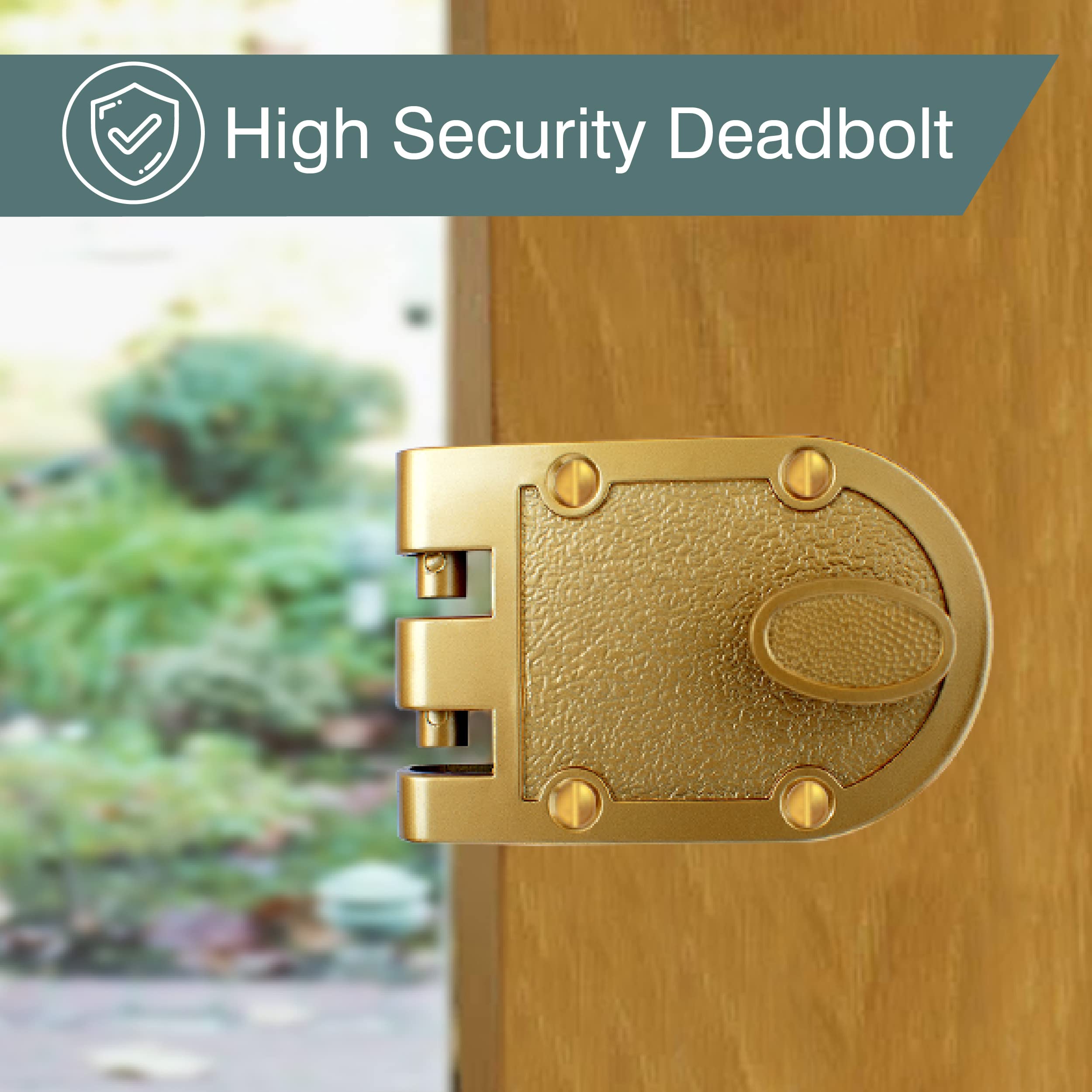 Nu-Set 2120-3 Jimmy Proof Style Inter Locking Deadbolt Lock With Single Cylinder, Bronze