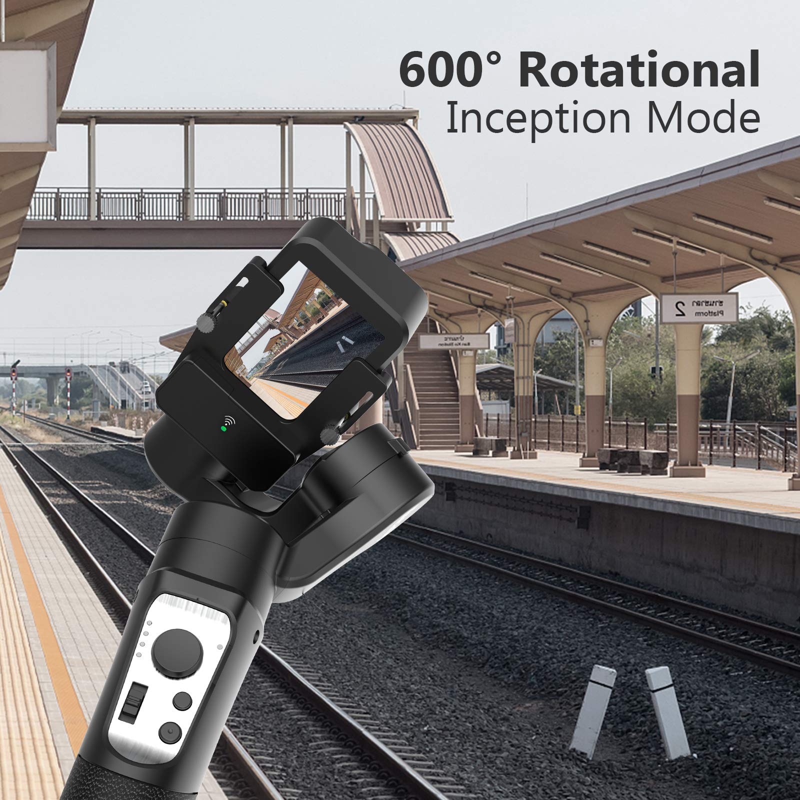 Hohem Gimbal Stabilizer For Smartphone, Selfie Stick Tripod With Face Tracking & 360°Rotation, Phone Tripod Stand With Remote, Phone Gimbal With Auto Inception For Vlogging