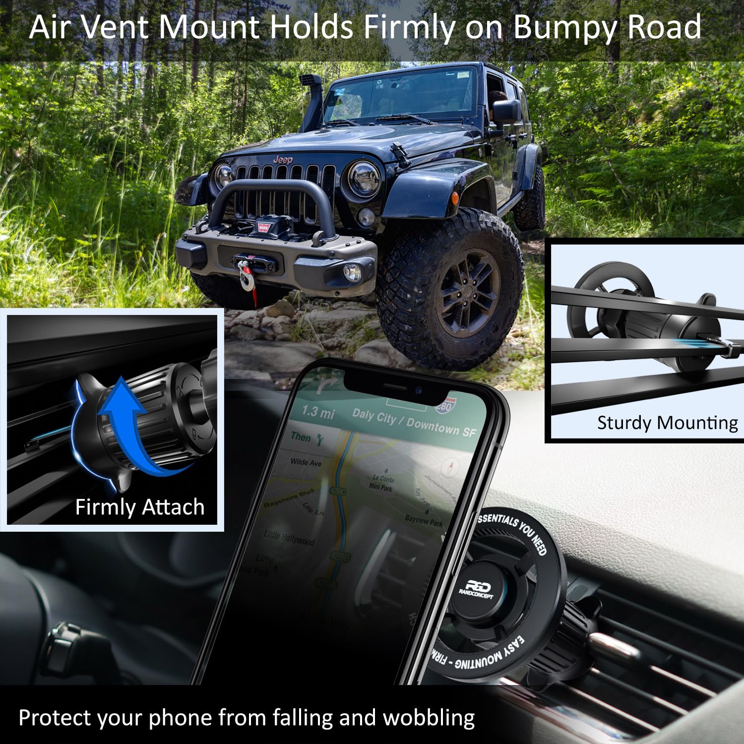 Randconcept For Magsafe Car Mount, Air Vent Magnetic Phone Mount, 360° Adjustable Magnetic Phone Holder For Iphone 12 13 14 15 Pro Max Plus Mini - Car Magnet Phone Holder