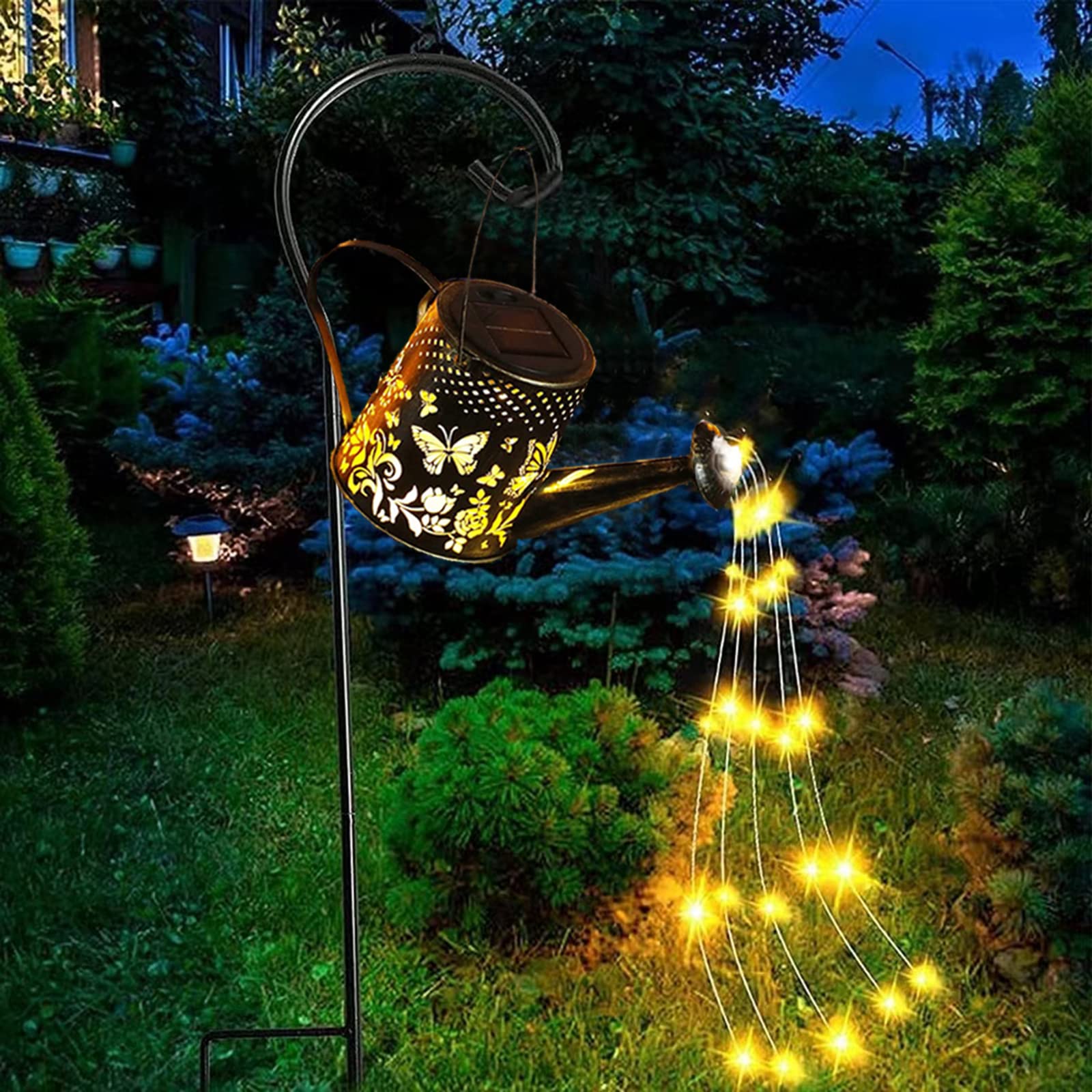Yevheniy N\A Solar Butterfly Garden Light,Solar Watering Can Lights Outdoor Garden Ornaments Waterproof For Pathway Yard Lawn Patio Landscape Decor