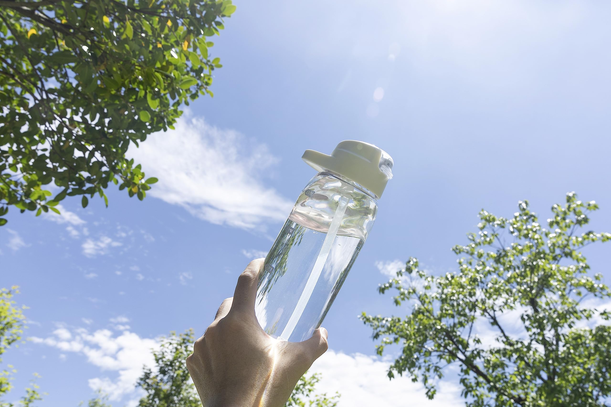 Clear Water Bottle With Straw Tritan With Time Markers, 30Oz Durable Bottle Perfect