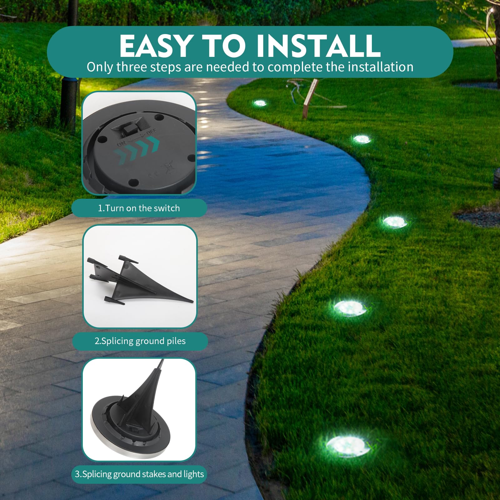 Cvosua Solar Outdoor Lights - 12 Pack, Waterproof Solar Garden Lights For Landscape, Patio, Pathway, Lawn, Yard, Deck, Driveway, Walkway
