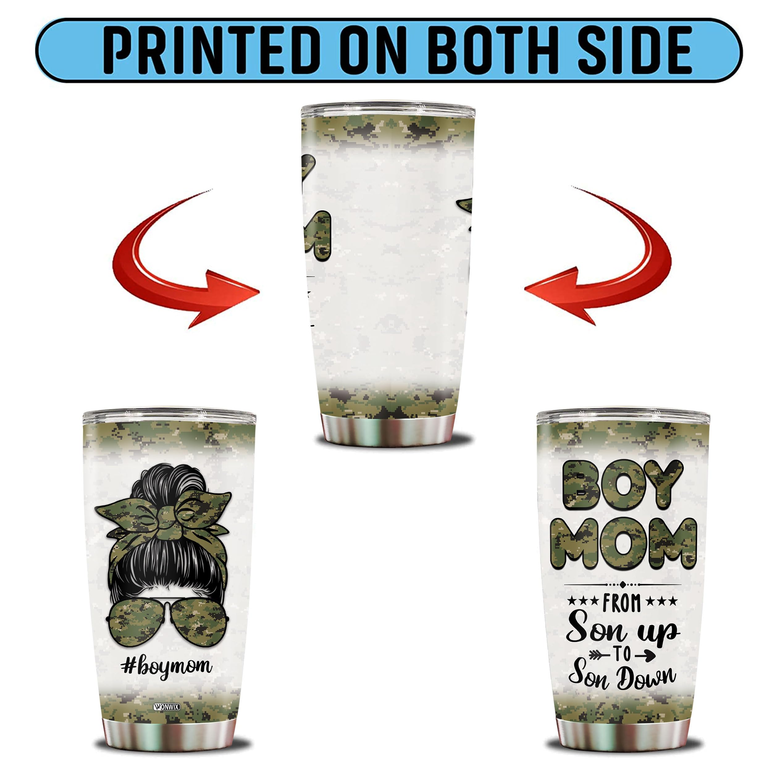 Boy Mom Tumbler For Women Thermos Tumblers 20Oz Insulated Stainless Steel With Lid Travel