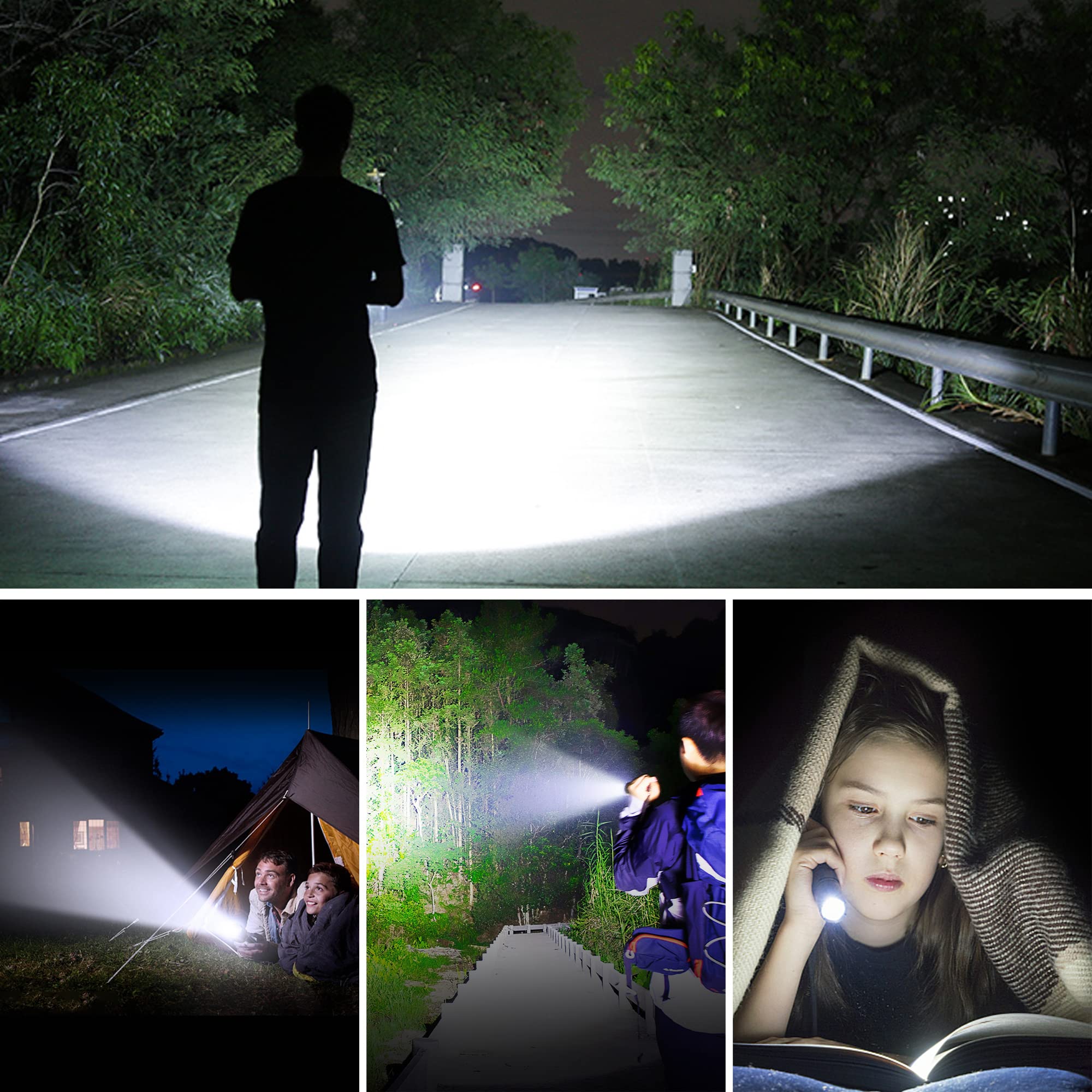 Kwznob Rechargeable Led Flashlights 10000 High Lumens, Super Bright Utility Flashlight With 5 Modes, Powerful Zoomable Flash Light, Waterproof Handheld Flashlight For Hiking Emergencies