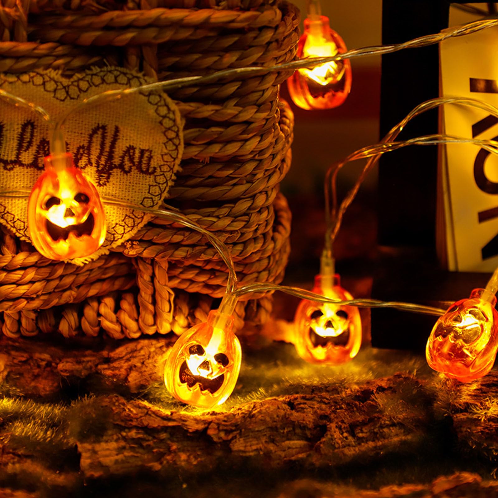 Tkygu Halloween Decorative9.8Ft15Led Light Pumpkin Decorative String Light String Light Waterproof Halloween Lights 2 Modes For Party Christmas Decoration (Pumpkin 2Pack)