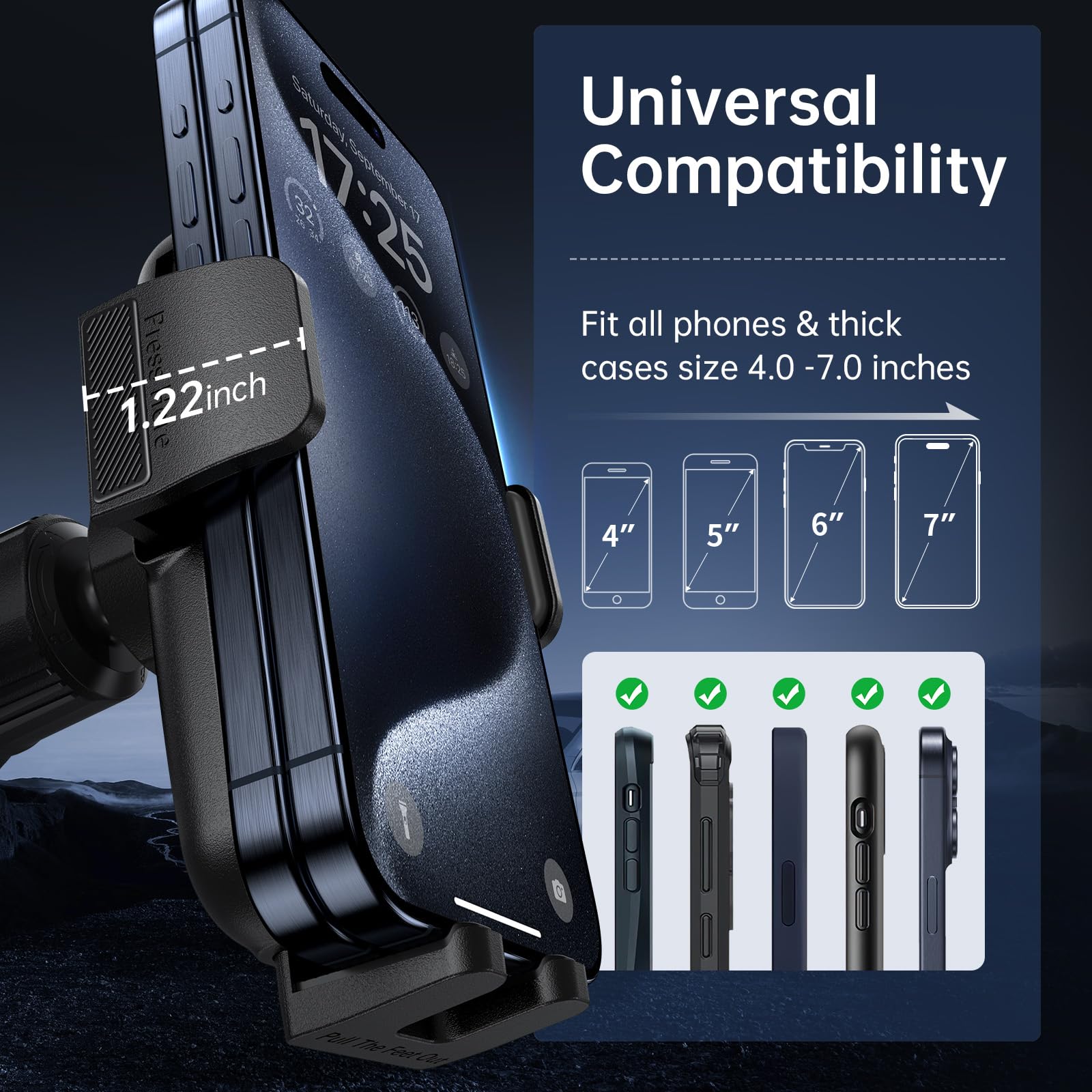 Syncwire Car Vent Phone Mount, [Big Phone Friendly] Hands- Car Phone Holder For Iphone 16/15/14/13/12 Series & All Phones, Cell-Phone Automobile Cradles Universal