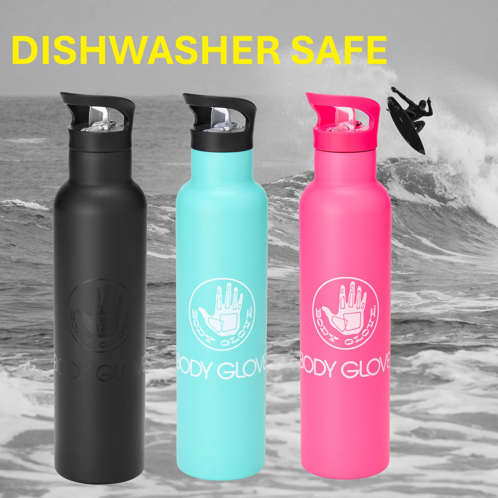 Body Glove 25Oz Stainless Steel Vacuum Insulated Water Bottle With Straw