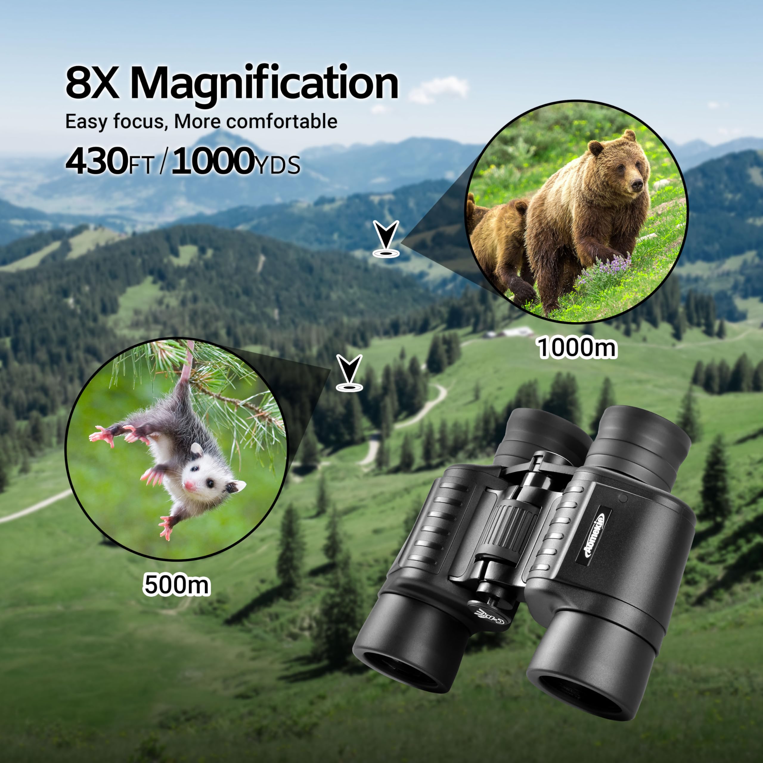 Aomekie 8X40 Binoculars For Adults High Powered Bak4 Prism Fmc Lens Full-Size Waterproof Hd Professional Binoculars For Bird Watching Hunting Outdoor Hiking Traveling