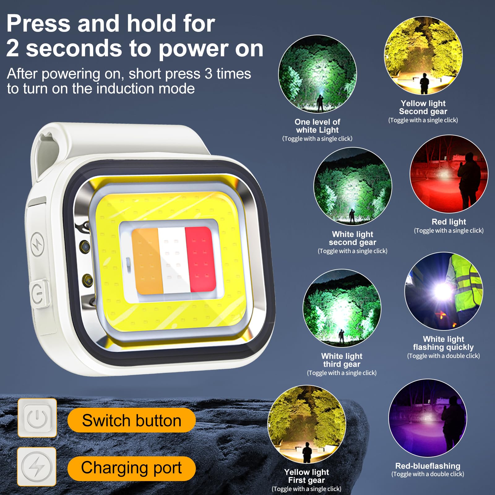 Blovefitwa Running Light For Runners, Night Walking Light For Night Safety Walking, 500Lumen Brightness,800Mah Battery Running Gear (White)