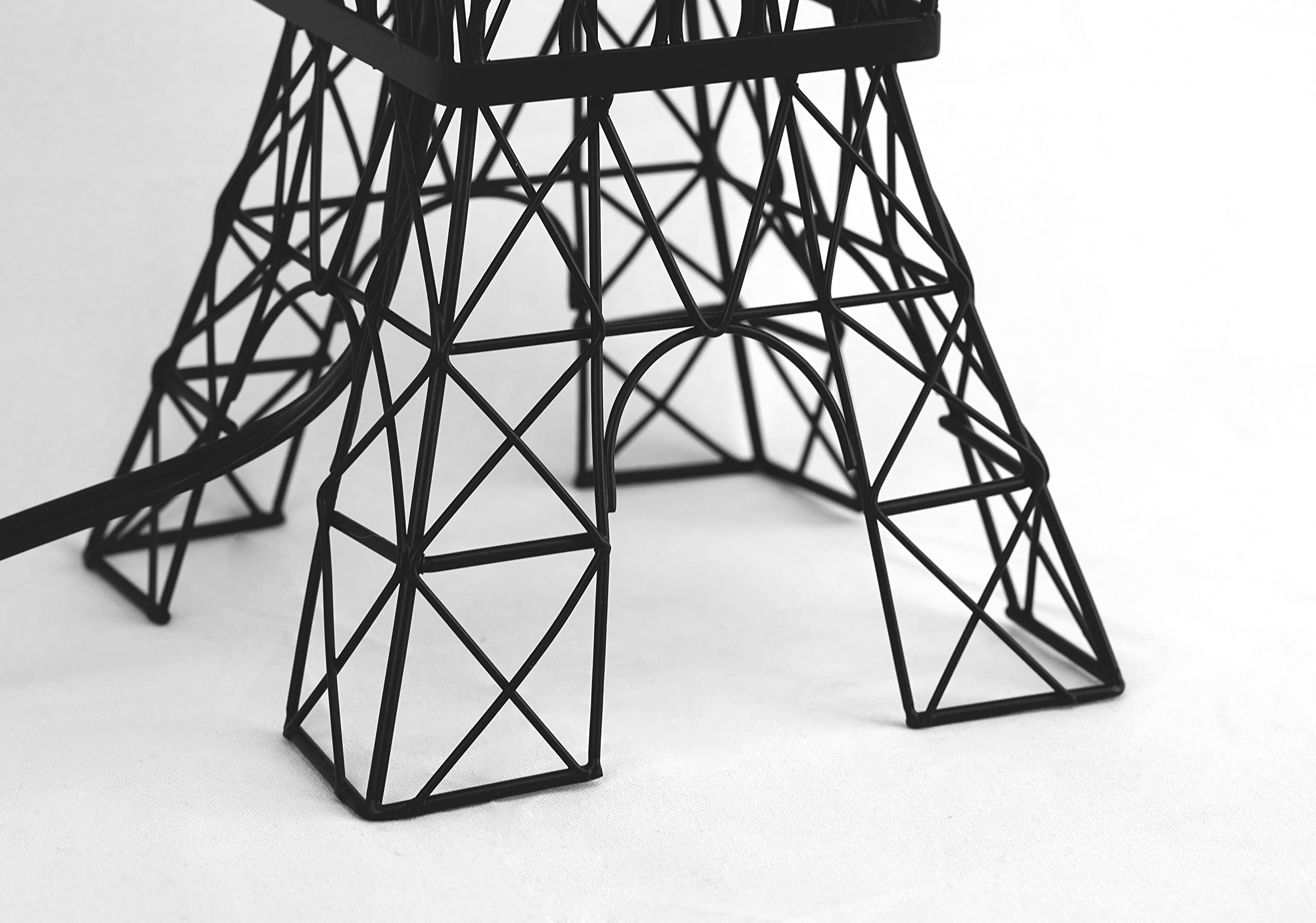 Melloway 24.5" The Eiffel Tower Base Table Lamp With Bowknot Shade, Table Lamp For Girl'S Room