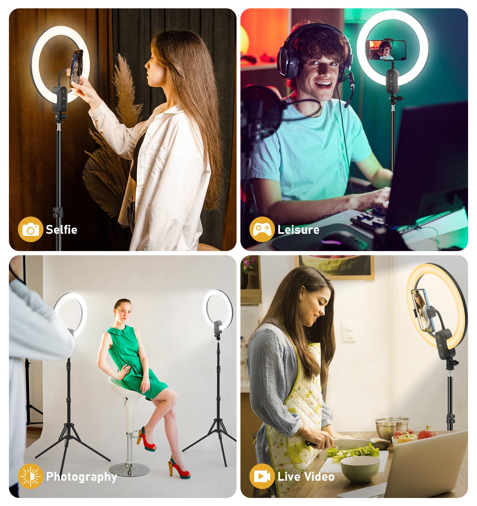 Kmasic 12 Inch Ring Light 2800Mah Rechargeable, Led Circle Selfie Ringlight Cordless With 63" Tripod Stand/Phone Holder/Remote For Live Stream/Makeup/Video Recording/Tiktok/Youtube/Podcasting/Vlogging