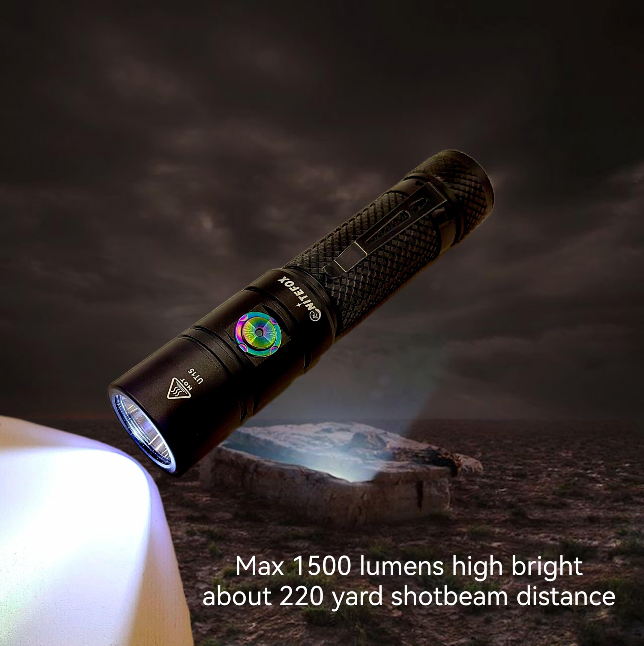 Nitefox Rechargeable Led Flashlight Bright Pocket Flashlight 1500Lm Handheld Flashlight Waterproof For Everyday Carry Indoor/Outdoor Hiking,Camping,Security,Emergency...