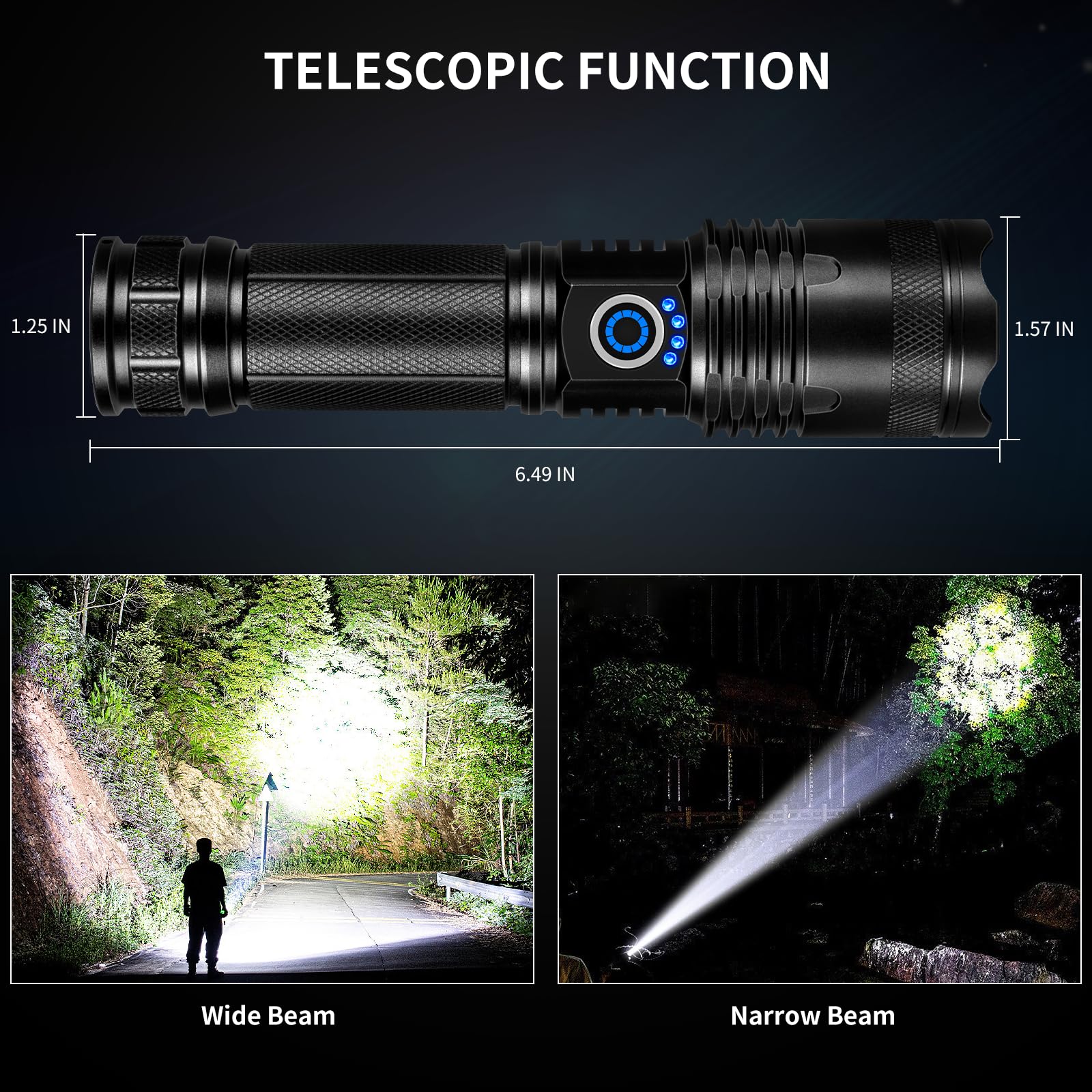 Lbe Rechargeable Led Flashlights High Lumens, 990,000 Lumens Super Bright Flashlights With 5 Modes, Waterproof Powerful Flash Light Multifunctional Flashlights For Home Camping Hiking(2 Pack)