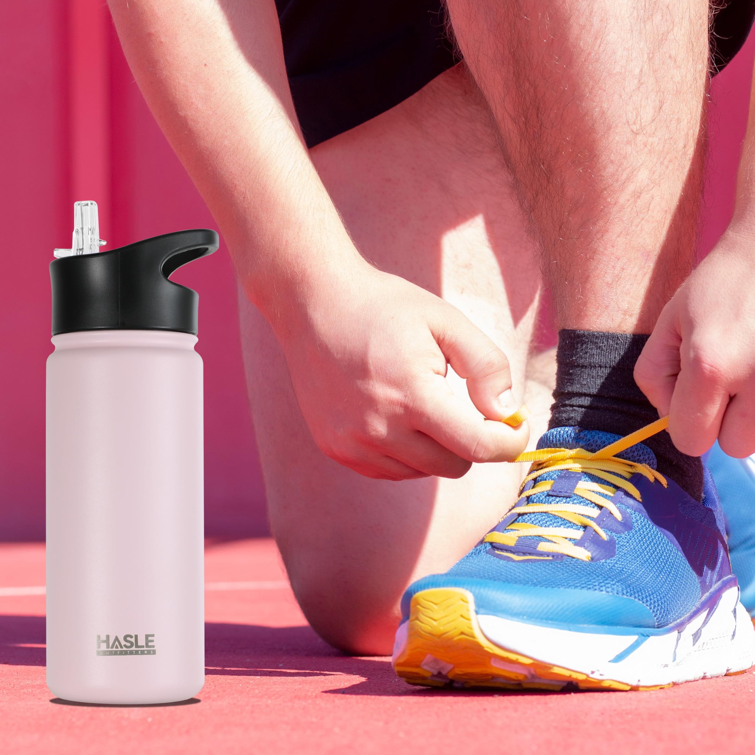 Hasle Outfitters Insulated Water Bottle 16 Oz Double Wall Vacuum Stainless Steel Water Bottle Leak