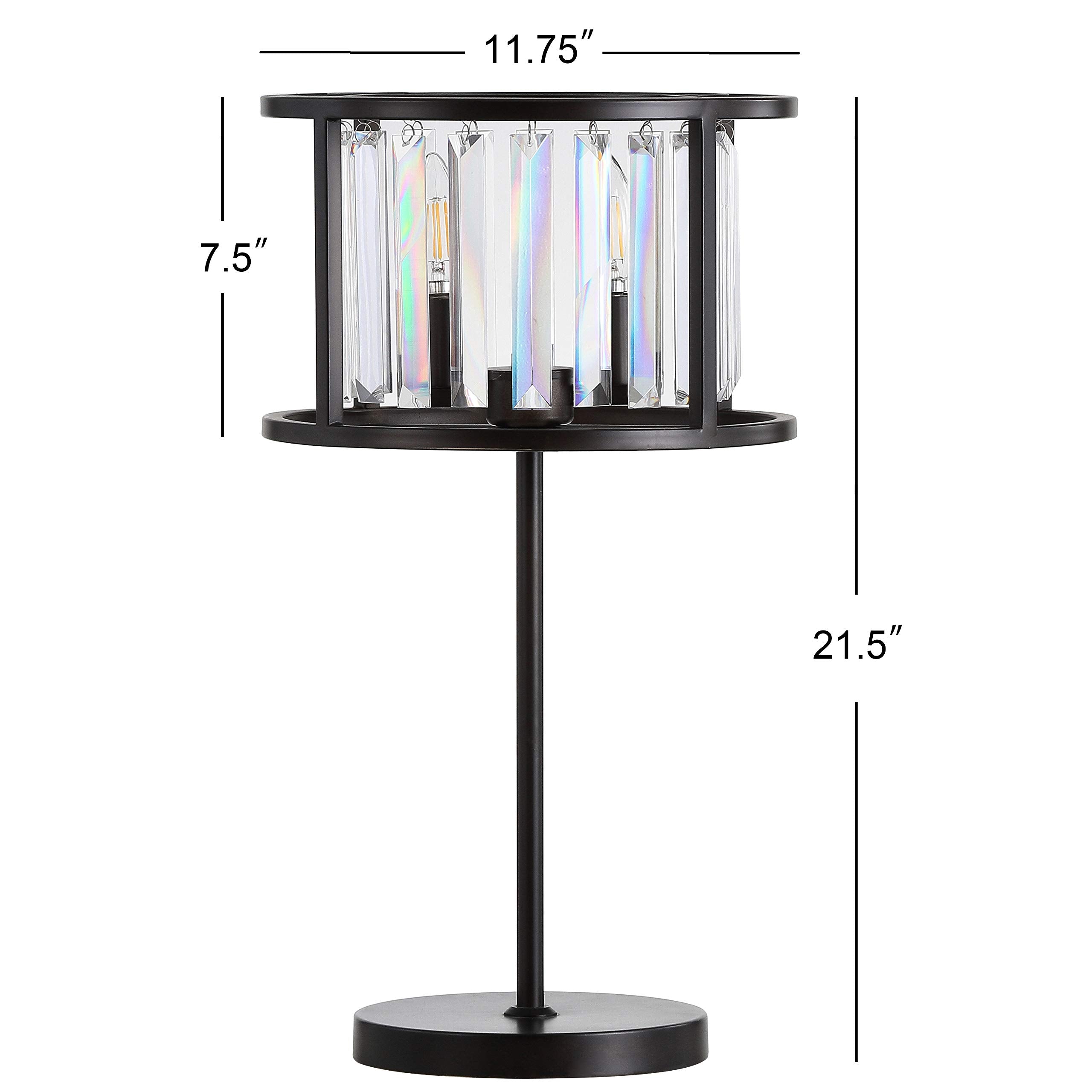 Jonathan Y Jyl9053A Bevin 21.5" Metal/Crystal Led Table Lamp Traditional Bedside Desk Nightstand Lamp For Bedroom Living Room Office College Bookcase Led Bulbs Included, Oil Rubbed Bronze/Crystal