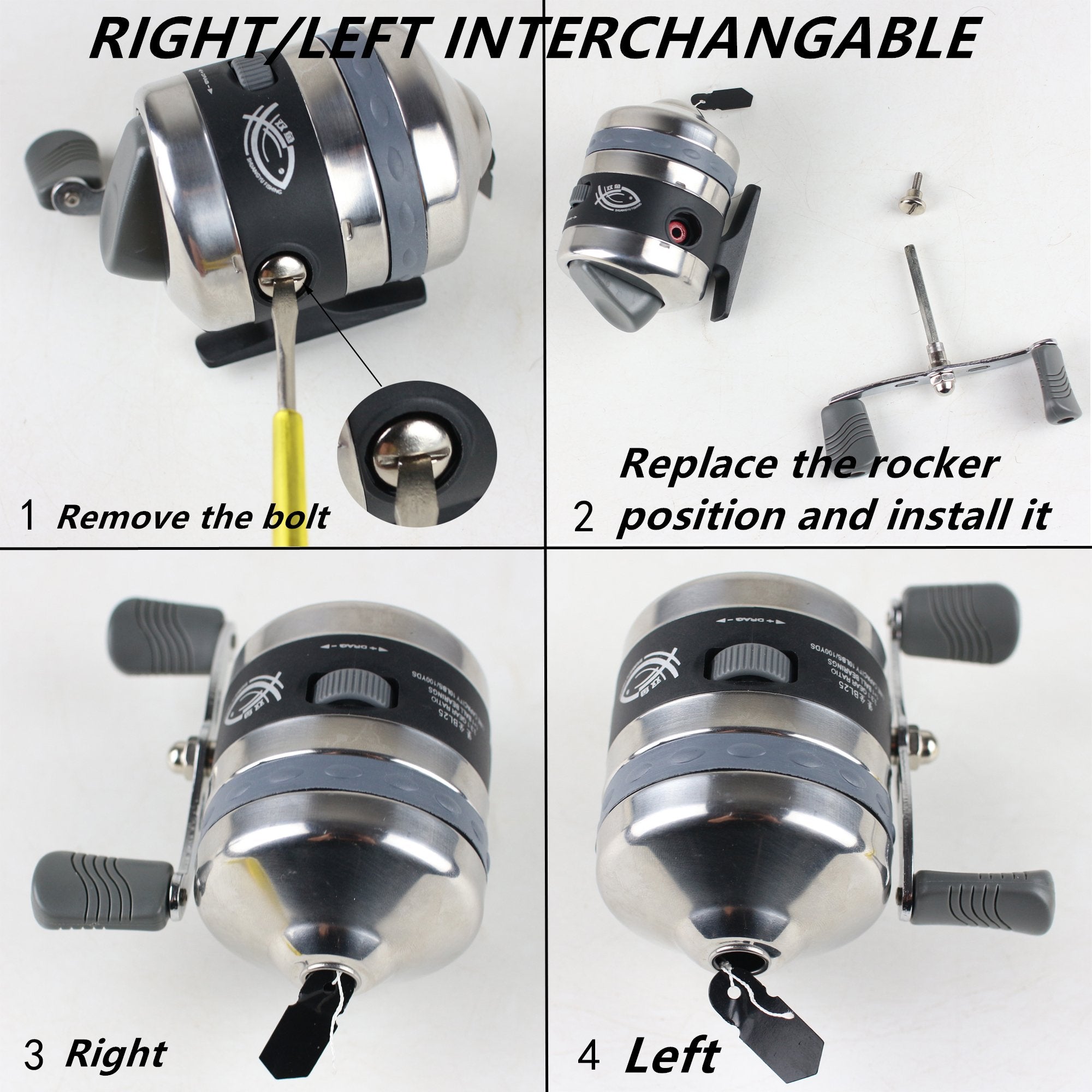 Sinoart Bowfishing Reel Seat Spincast Reel With Fishing Reel Seat Gear Right And Left Hand For Recvrve Compound Bow