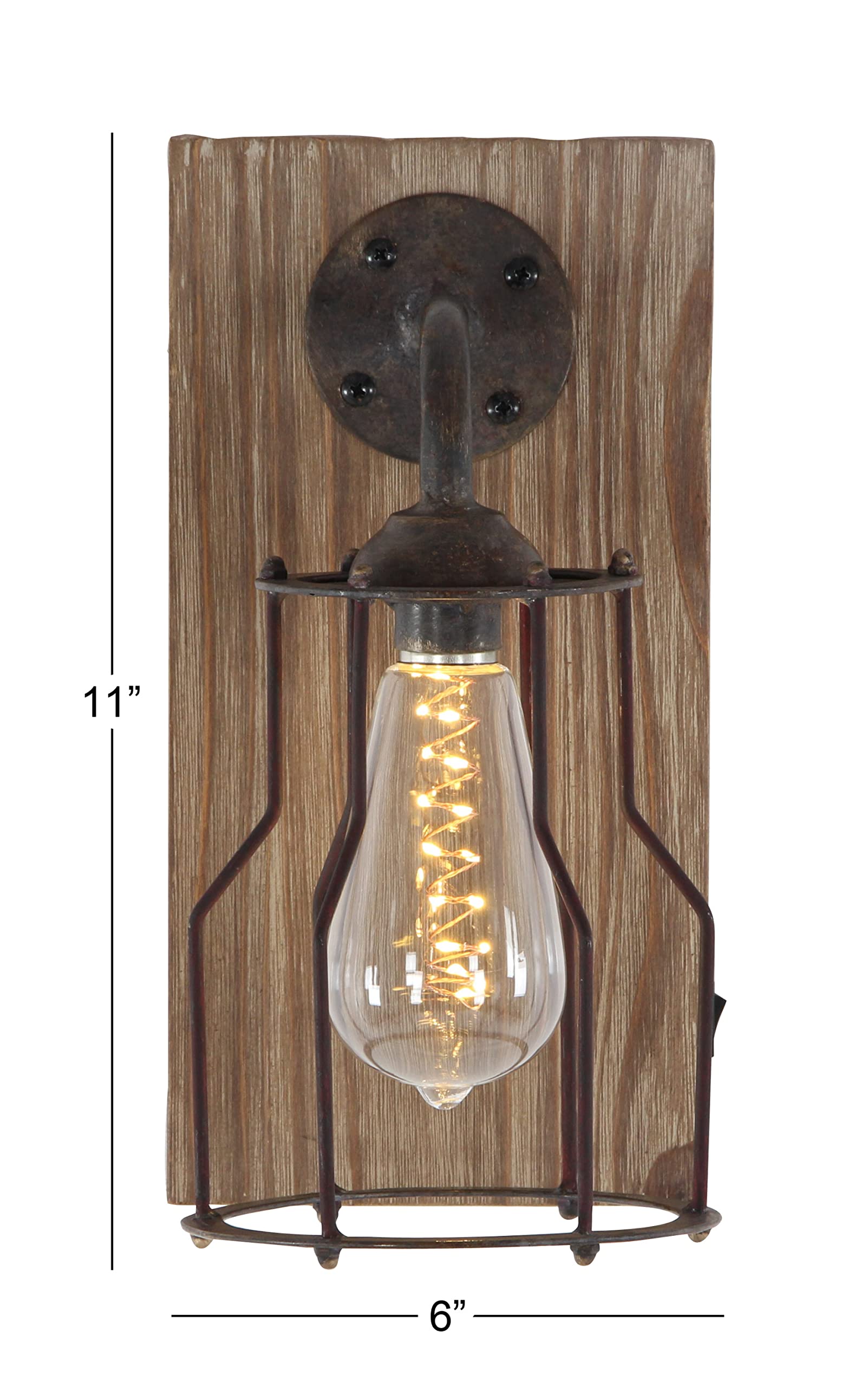 Deco 79 Metal Geometric Room Accent Lamp Battery Operated Table Lamp With Included Fixed Led Light, Lamp 6" X 8" X 11", Brown
