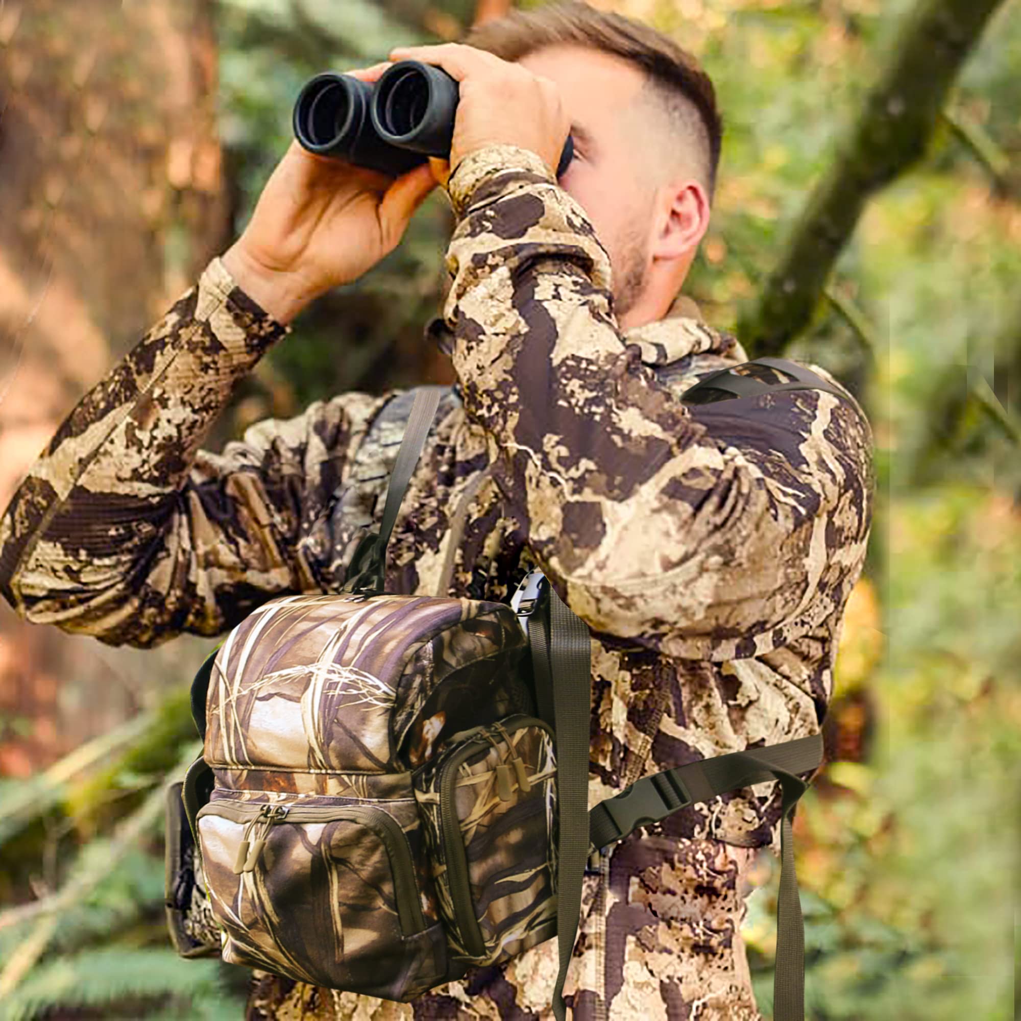 Mdstop Binocular Harness Chest Pack, Bino Case With Rangefinder Pouch, Bino Harness, Binocular Chest Pack, Chest Pack For Hunting, Binocular Harness For Bird Watching, Hunting, Hiking, Shooting