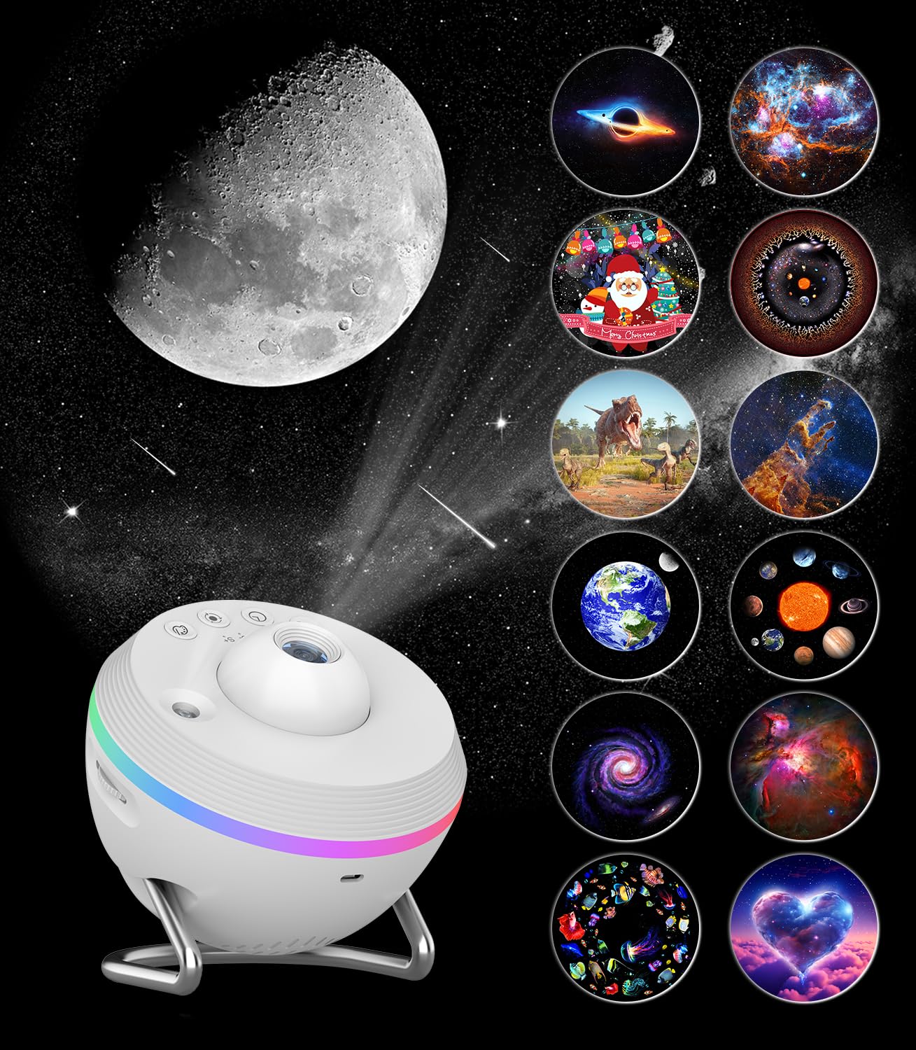 Yiliaw Star Projector Galaxy Light, 13 In 1 Planetarium Projector With Meteor Projector Solar System Night Light For Kids Adults Bedroom Living Room Home Decor