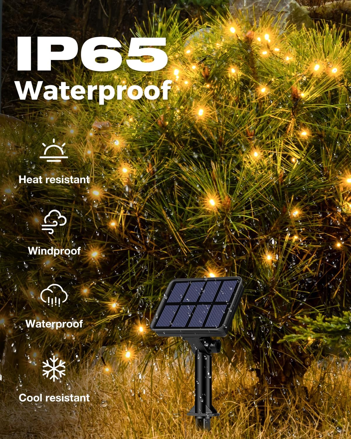 Bitjam 3 Pack Solar Fairy Lights For Outside Waterproof, Total 147Ft 450Led Solar String Lights Outdoor 8 Modes Solar Twinkle Lights For Garden Yard Christmas Tree Wedding Party Decor, Warm White