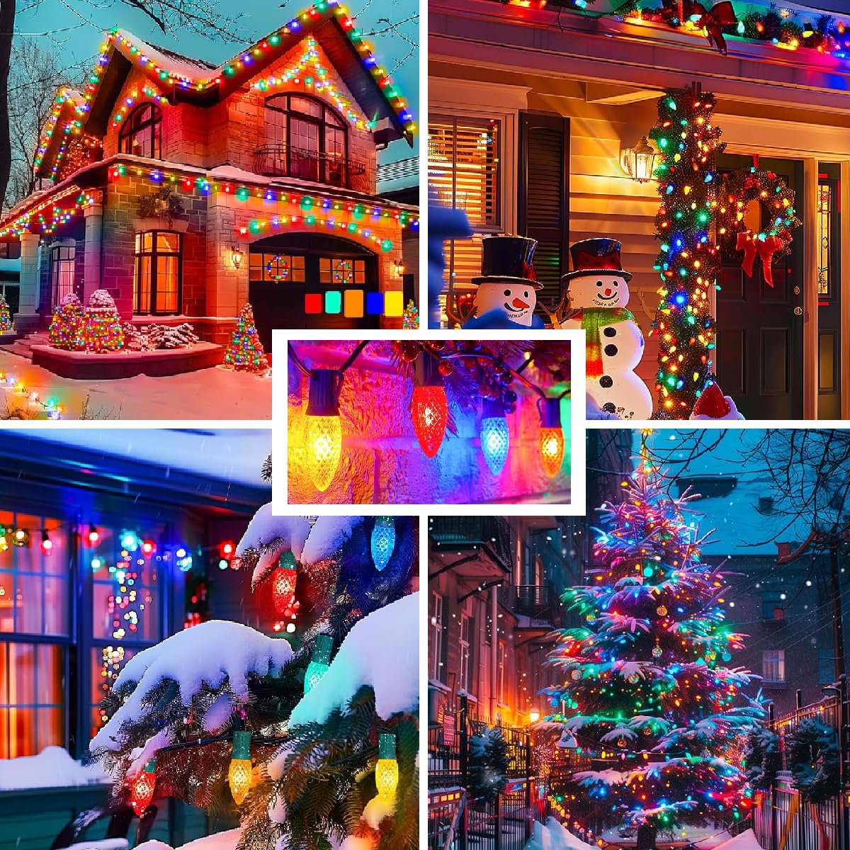 Venusop 25 Pcs C9 Led Warm White Shatterproof Plastic Replacement Light Bulbs,E17 Intermediate Base, Dimmable Holiday Bulbs, Strawberry Bulbs For Outdoor Indoor Backyard Christmas String Lights (Warm White)