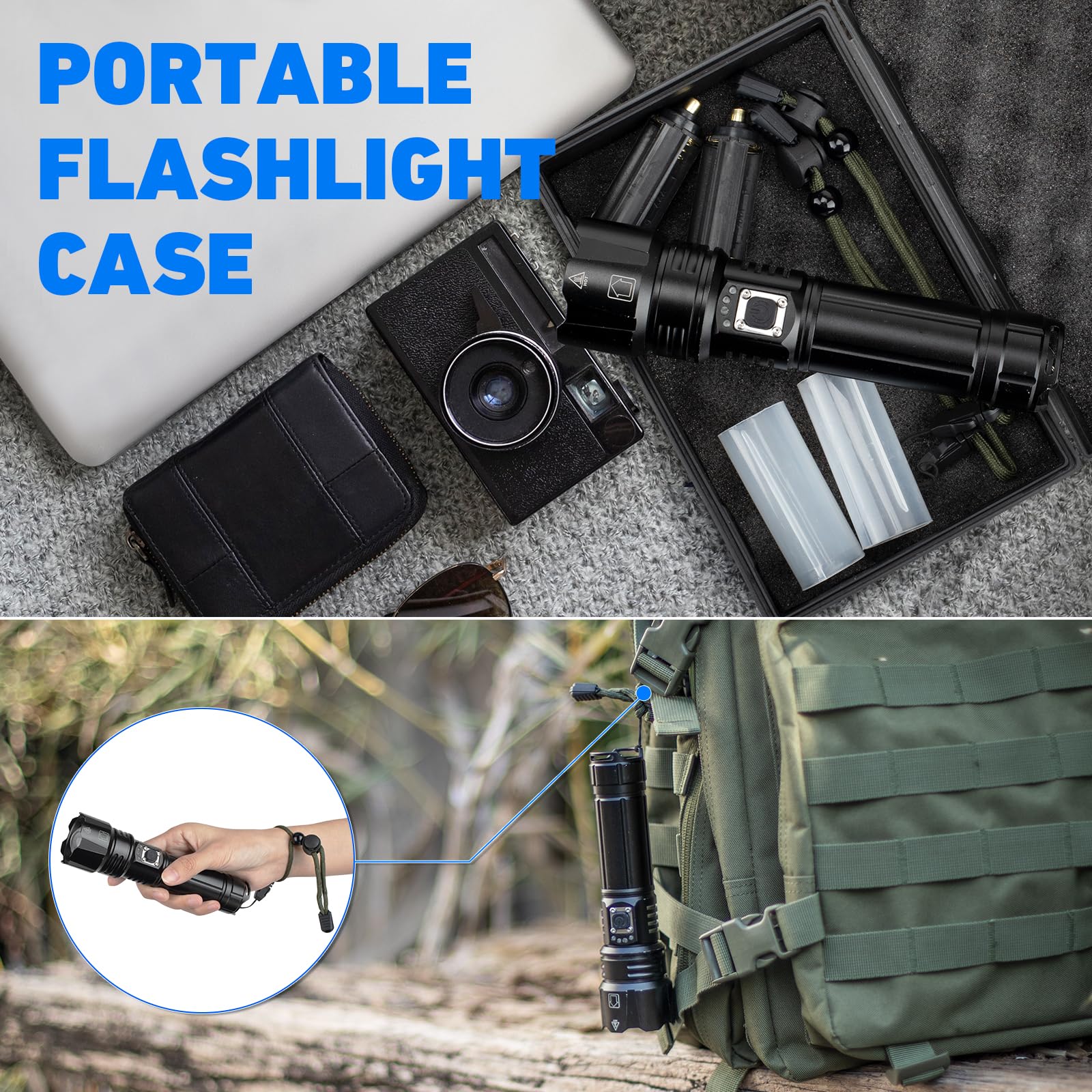 Bailinghai Led Brightest Flashlights High Lumens Rechargeable, 990,000 Lumens Super Bright Flashlight High Powered Flashlights, Waterproof Flash Light With Cases For Emergency Camping (2Pcs)