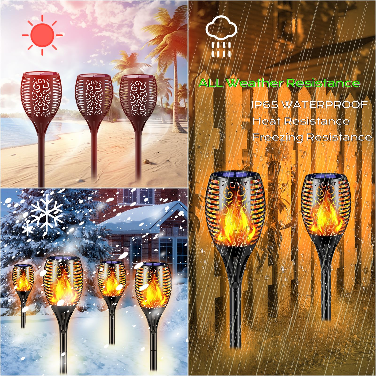 Yuyotrre Larger Solar Torch Lights, 43" Flickering Flame Solar Lights, Waterproof Outdoorlandscape Decoration Lighting 96 Led Auto On/Off Garden Patio Yard Pathway,Black 1 Pack (1)