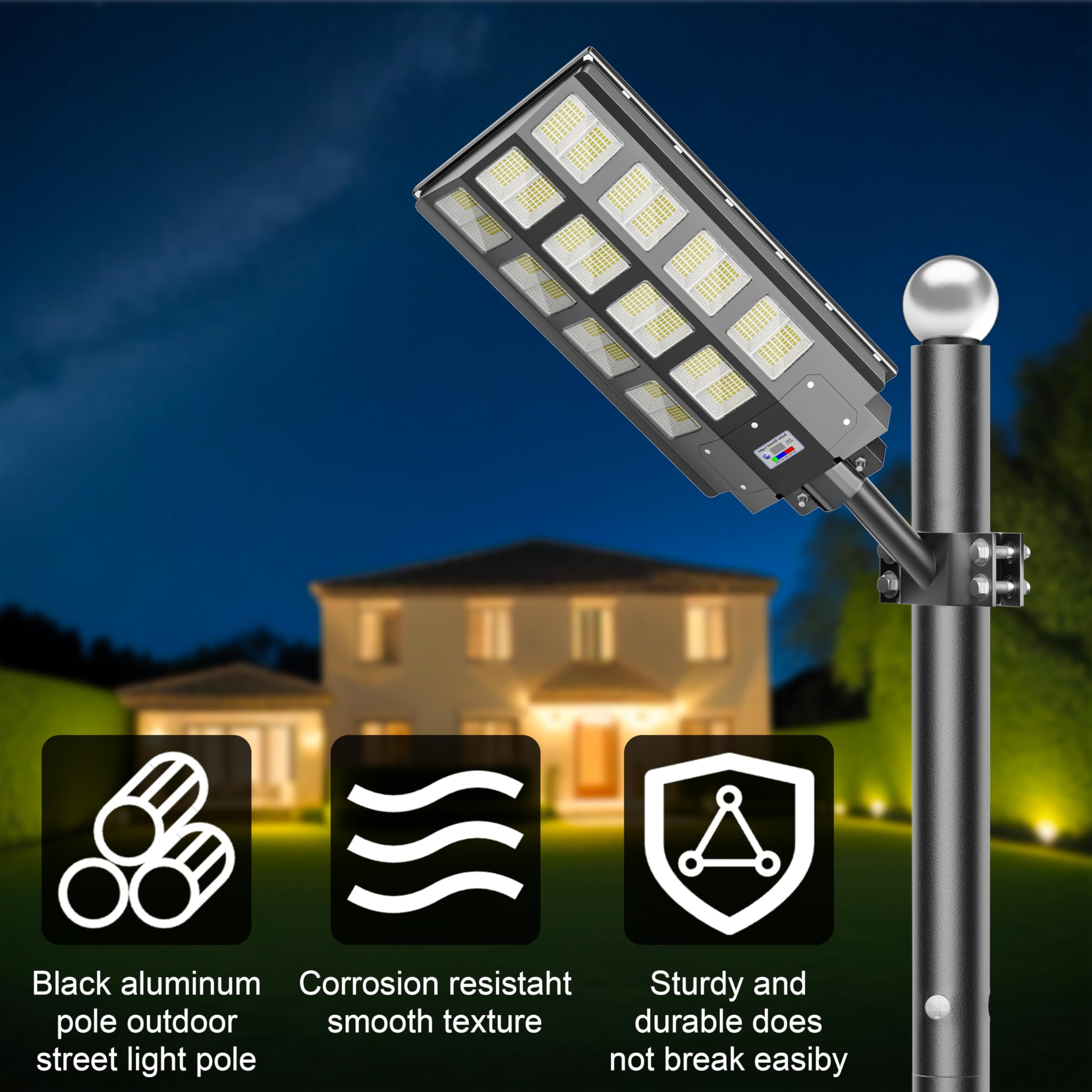 Xmptyn 20Ft Tall Solar Street Light Pole - Outdoor Lamp Post For Backyard, Porch, Patio,Pathway,Commercial Lighting And Walkway Parking Lot Light Pole For Solar Lights- Streetlight Pole Accessory 1Pack