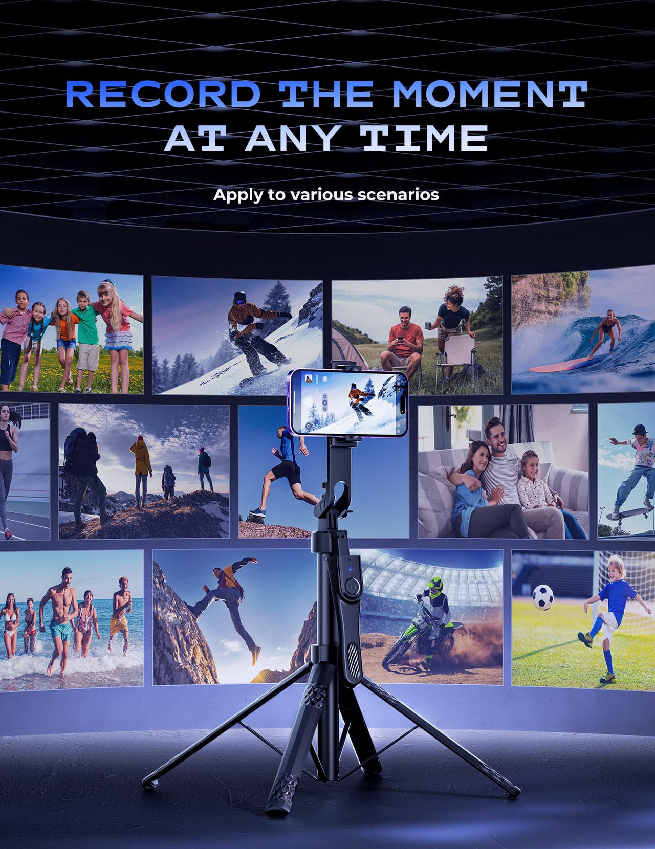 Dneximg Selfie Stick Phone Tripod - 72 Inch Tripod For Iphone With Wireless Remote, Strength Aluminum Alloy Phone Tripod Stand For Video Recording, Stable Iphone Tripod Compatible With Iphone/Android/Gopro
