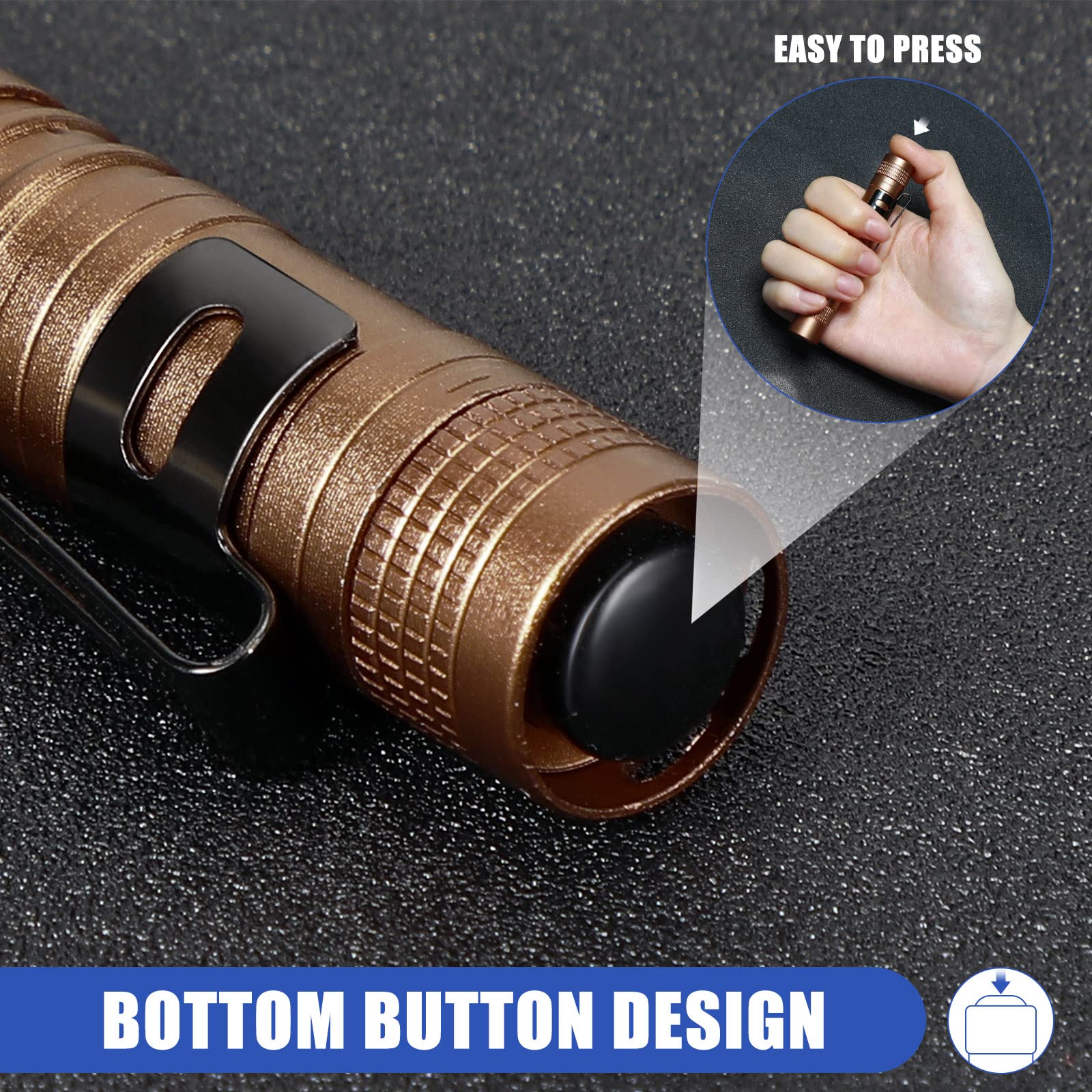 Hortsun 10 Pcs Led Pen Flashlight With Pocket Small Flashlight Bulk Mini Flashlight With Clip For Outdoor Valentines  For Men(3.54 Inch,Brown)