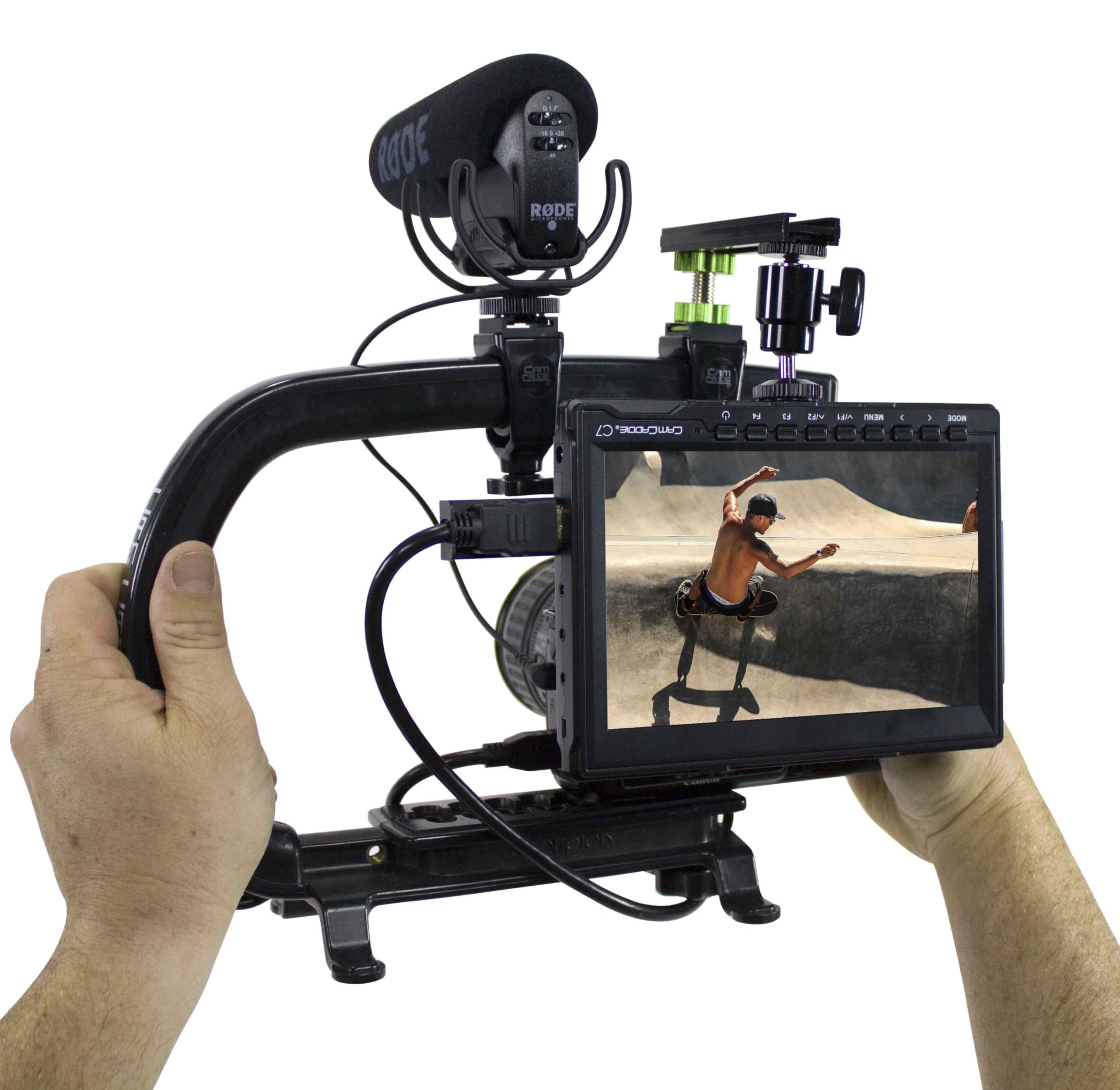Cam Caddie Scorpion Ex Video Action Stabilizing Rig Handle Grip Handheld Stabilizer With Hot-Shoe Mount For Canon Nikon Sony Panasonic Dslr & Mirrorless Camera Camcorder (Single Cold Shoe)