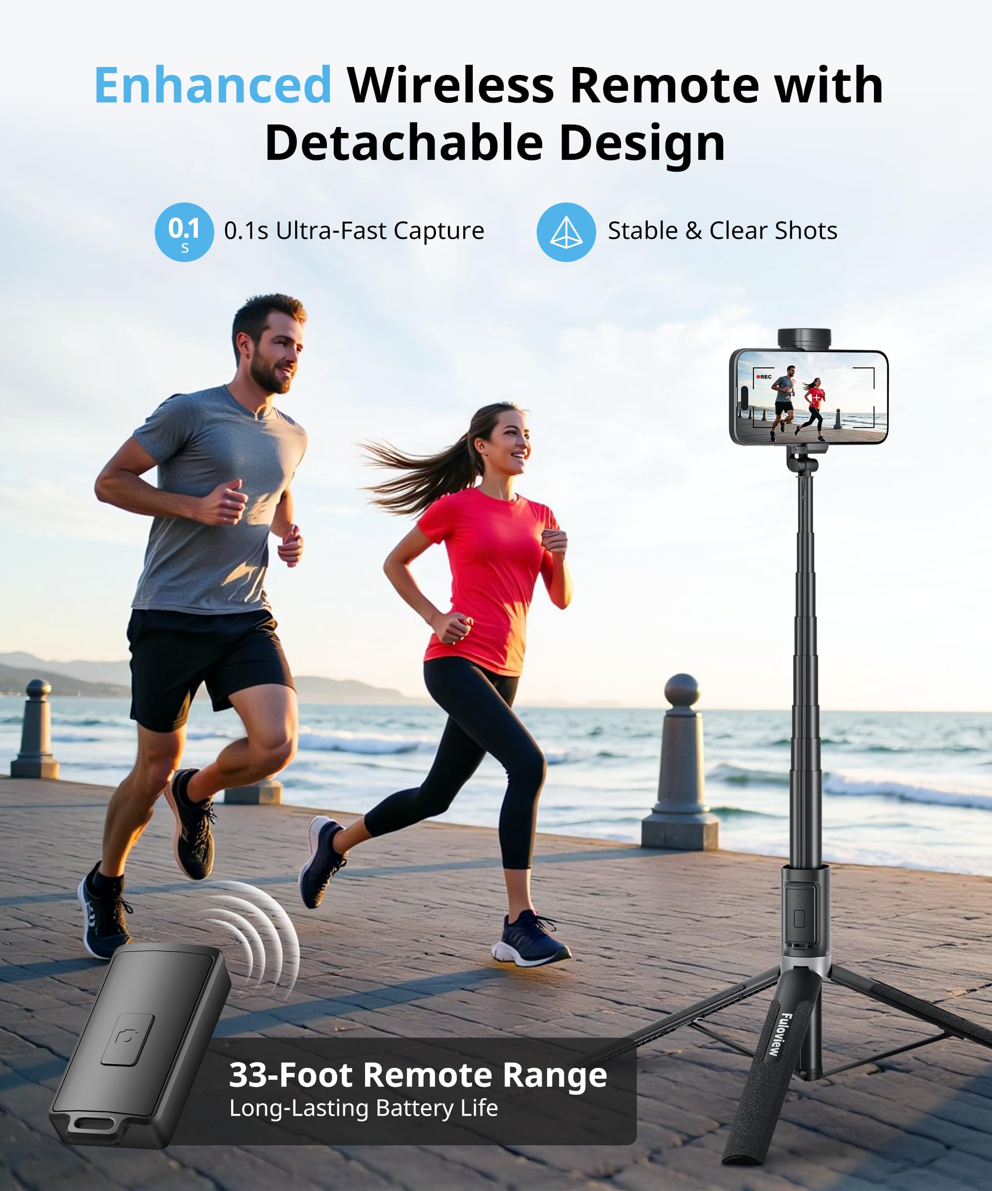 Fuloview 60'' Selfie Stick Tripod,Tripod For Iphone Wireless Remote For Selfies,Group Photograph,Video Recording. Phone Stand Compatible With Iphone Android Phone,Camera