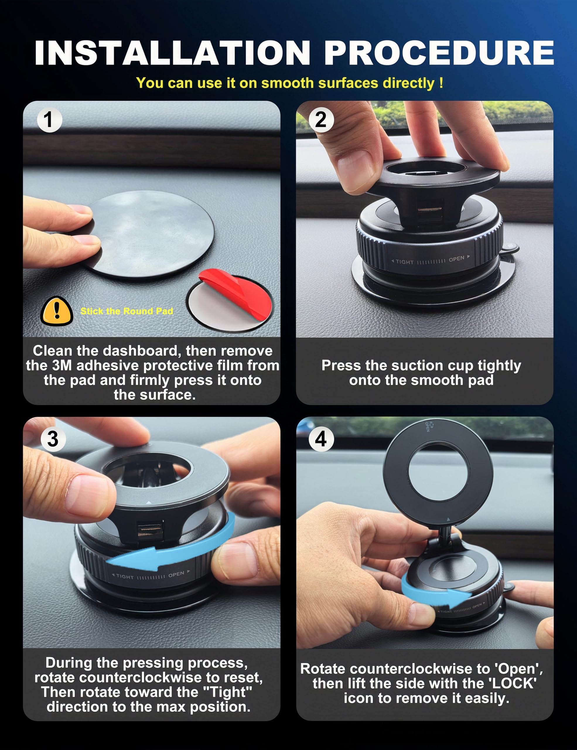 Snanlen  360° Vacuum Magnetic Phone Holder, Magnetic Car Phone Mount, Hands- Suction Cup Phone Holder For Car/Gym/Mirror/Shower, Car Mount Compatible With Iphone 16 Pro Max/Android