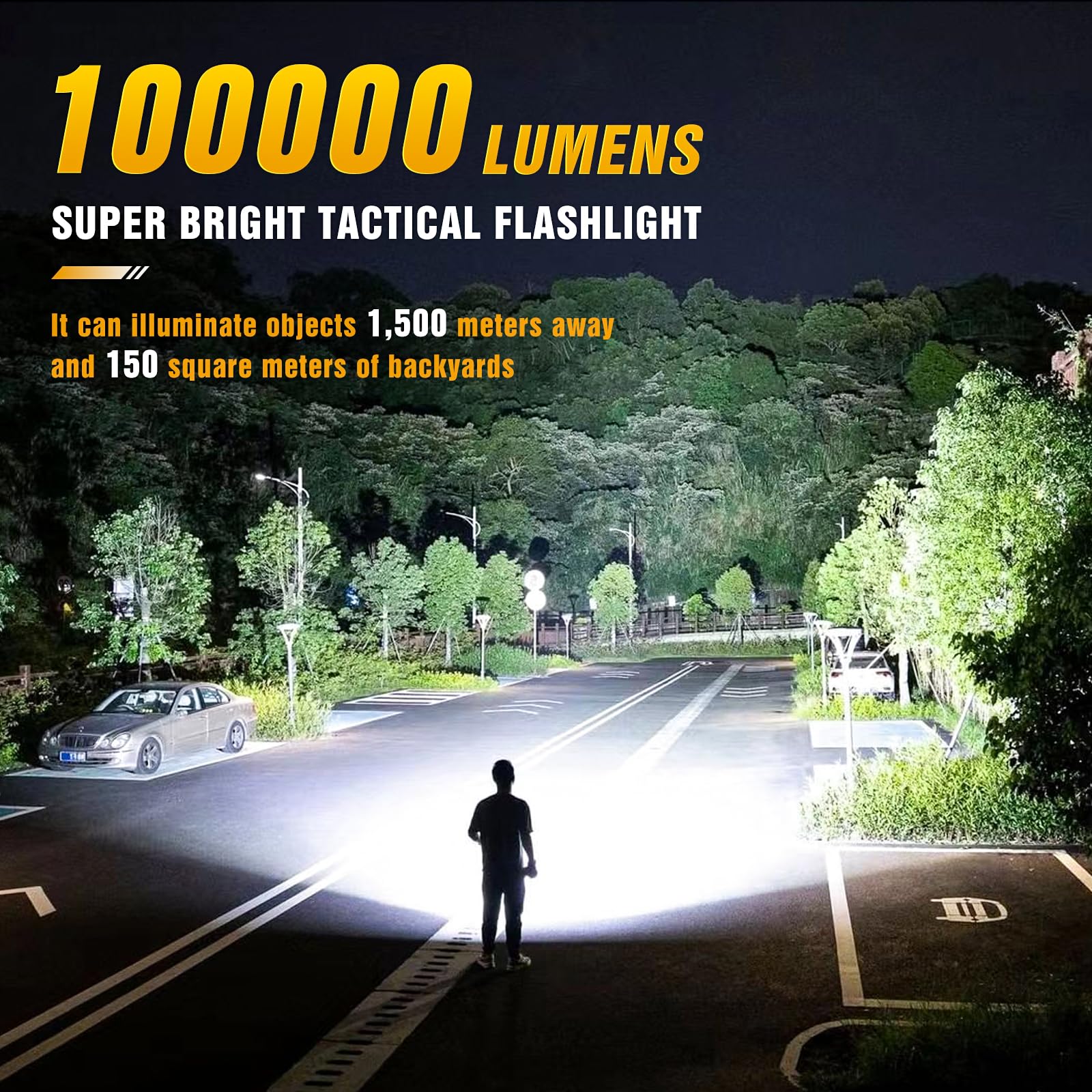 Ciwuzxs Flashlight With Magnetic Base 10000 Lumens, Led Tactical Flashlight With Zoomable, 6 Modes, Cob Light For Camping, Hiking Emergencies Home Outdoor Use