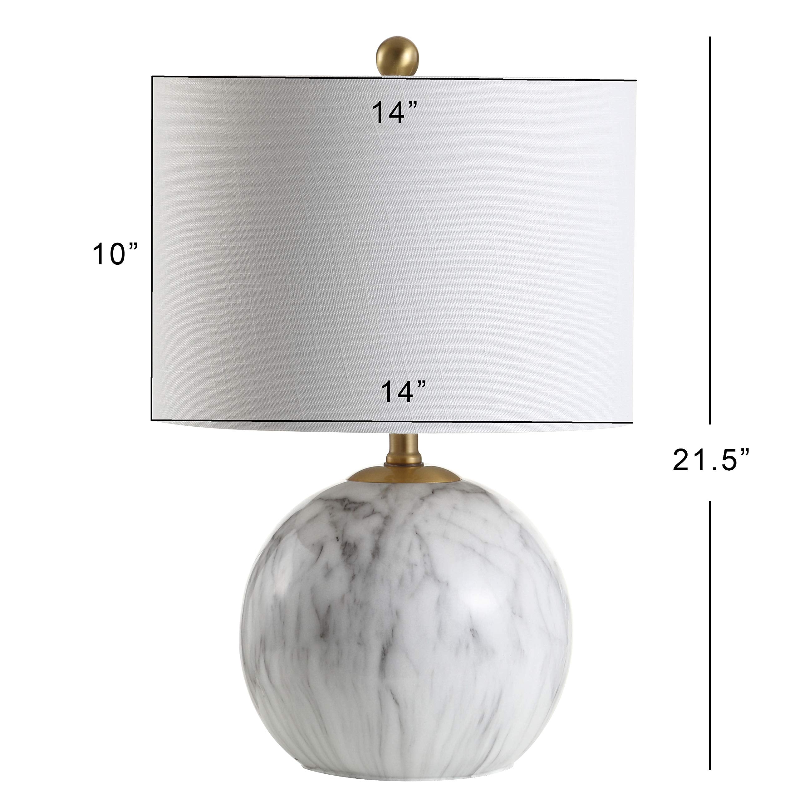 Jonathan Y Jyl1064A Luna 21.5" Resin Led Table Lamp Classic Glam Bedside Desk Nightstand Lamp For Bedroom Living Room Office College Bookcase Led Bulb Included, Faux Marble
