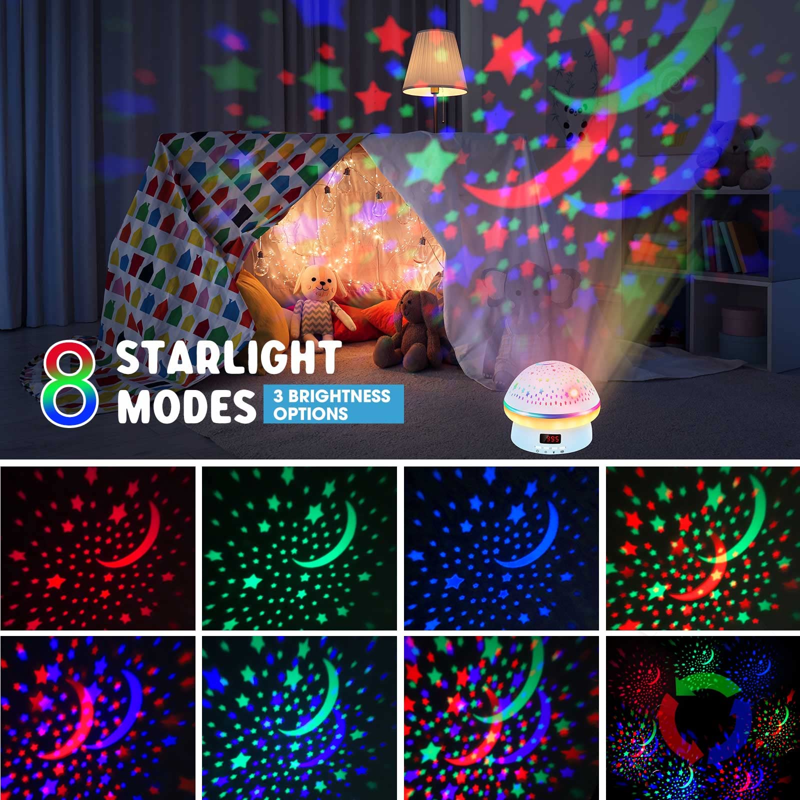 Jeebuu Star Projector Night Light For Kids With Timer, Toys For 3-8 Year Old Boys, Rotatable Galaxy Projector Kids Night Light, Christmas Birthday  For 3-10 Year Old Girls, Boys Room Decor